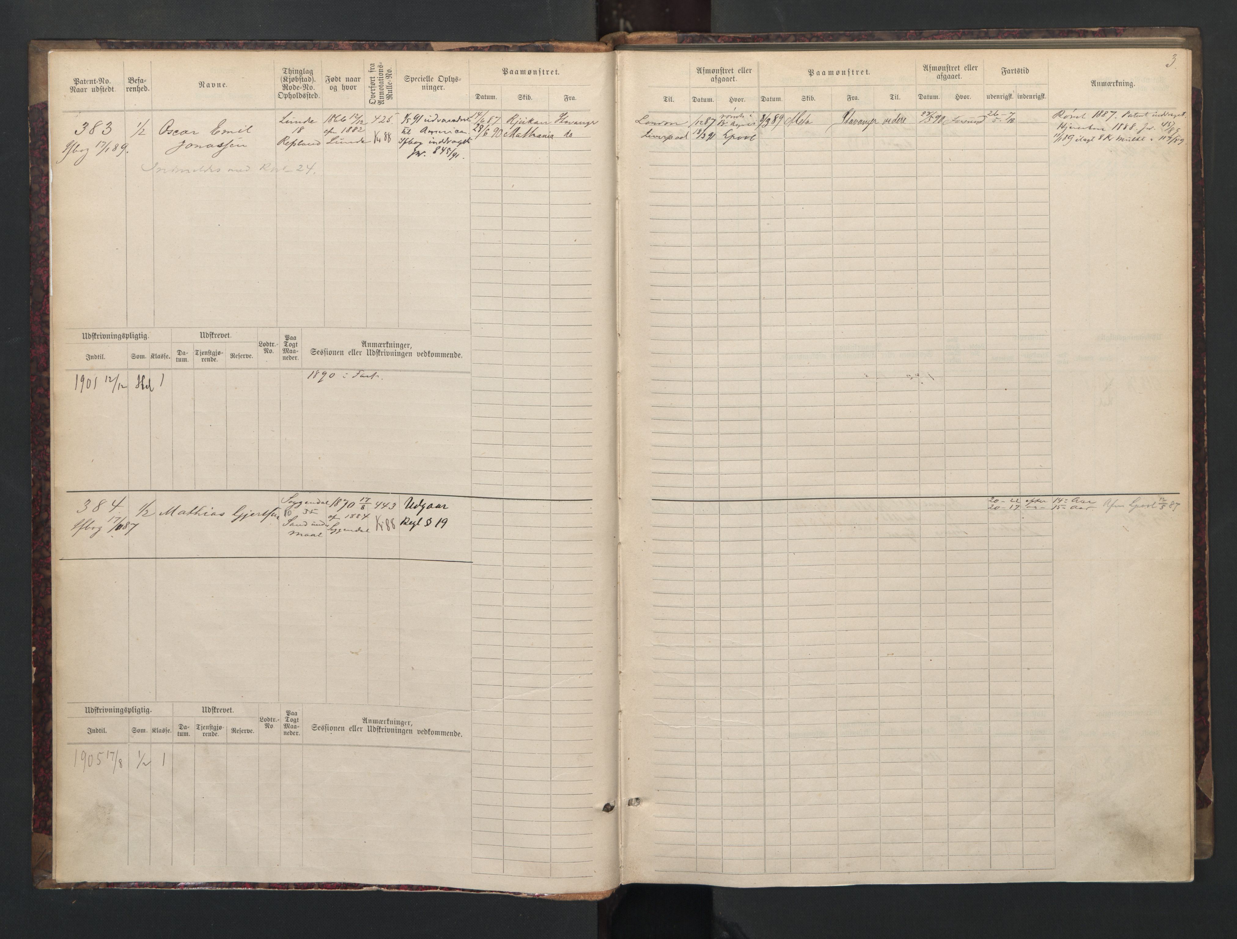 Sogndal mønstringskrets, SAK/2031-0020/F/Fb/L0002: Hovedrulle nr. 383-511, P-3, 1889-1948, s. 4