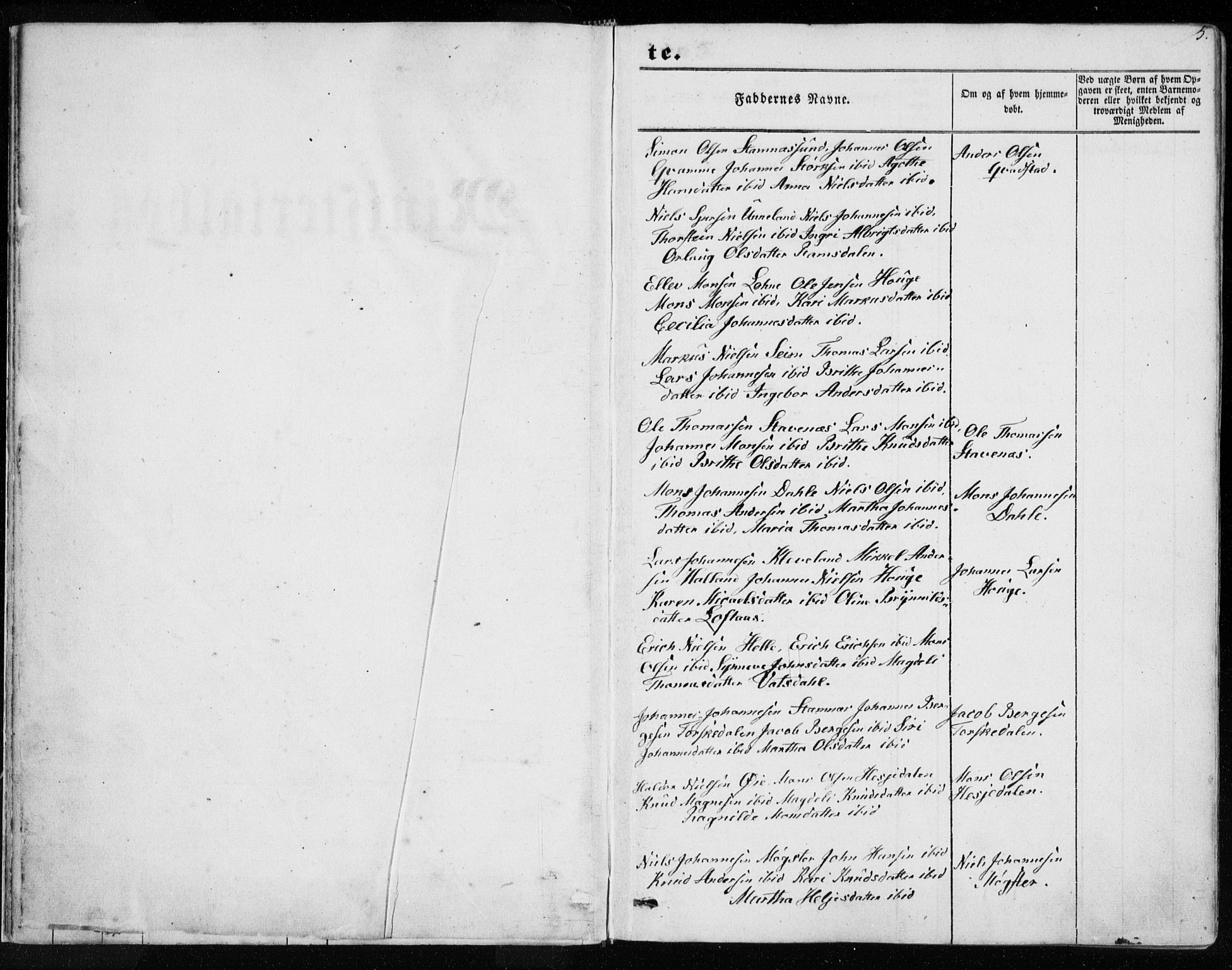 Haus sokneprestembete, SAB/A-75601/H/Haa: Ministerialbok nr. A 16 I, 1848-1857, s. 5