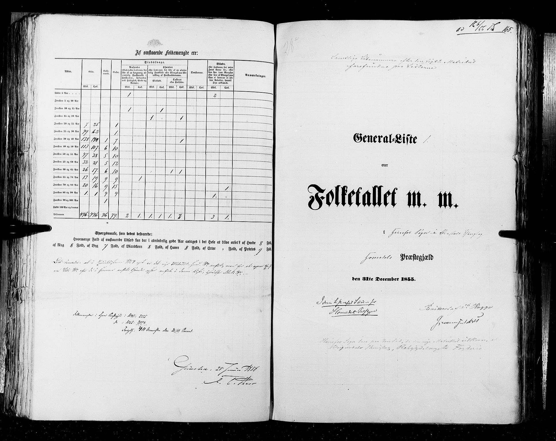 RA, Folketellingen 1855, bind 3: Bratsberg amt, Nedenes amt og Lister og Mandal amt, 1855, s. 165