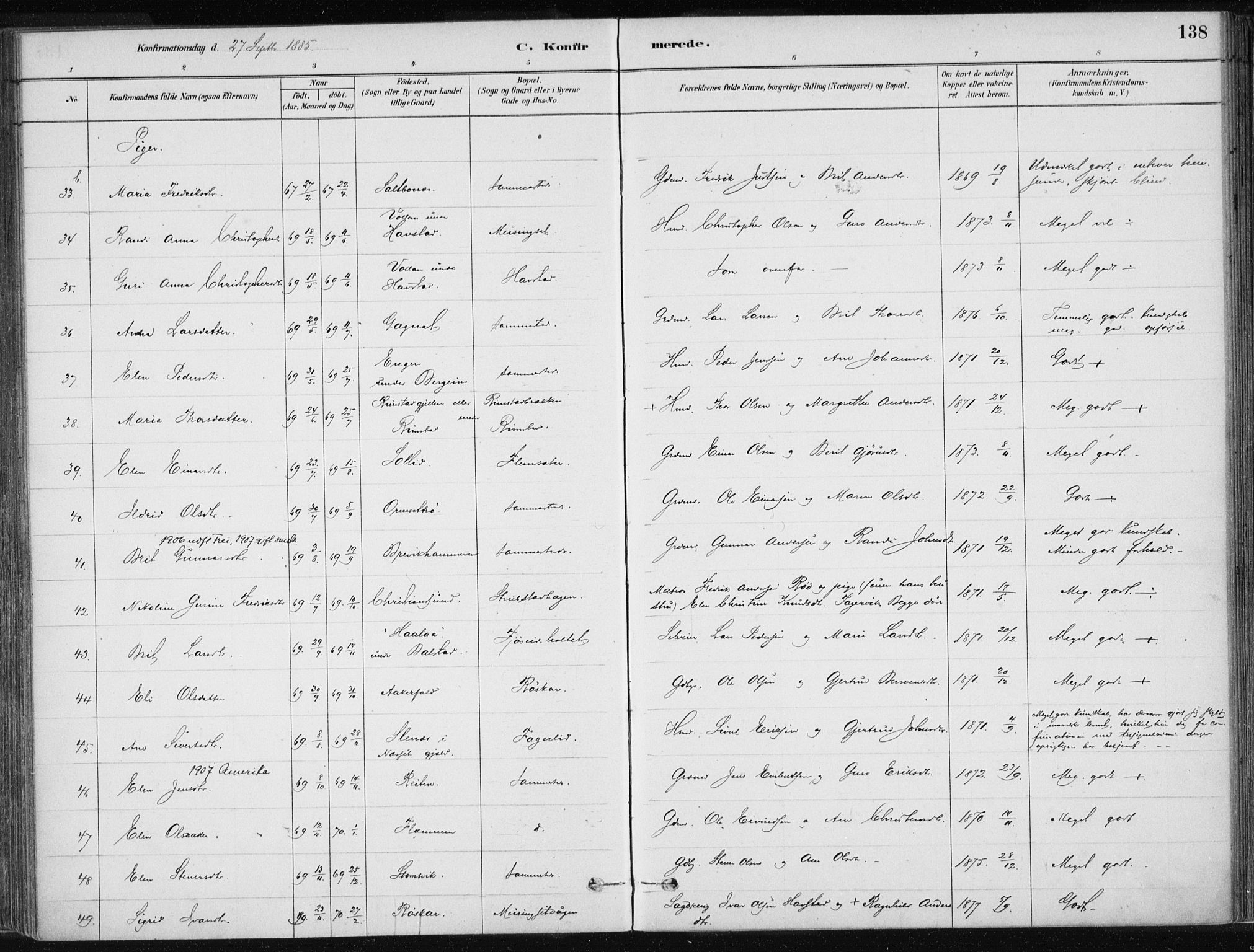 Ministerialprotokoller, klokkerbøker og fødselsregistre - Møre og Romsdal, AV/SAT-A-1454/586/L0987: Ministerialbok nr. 586A13, 1879-1892, s. 138