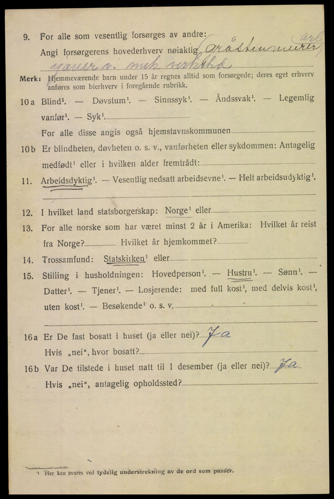 SAK, Folketelling 1920 for 0902 Tvedestrand ladested, 1920, s. 1594