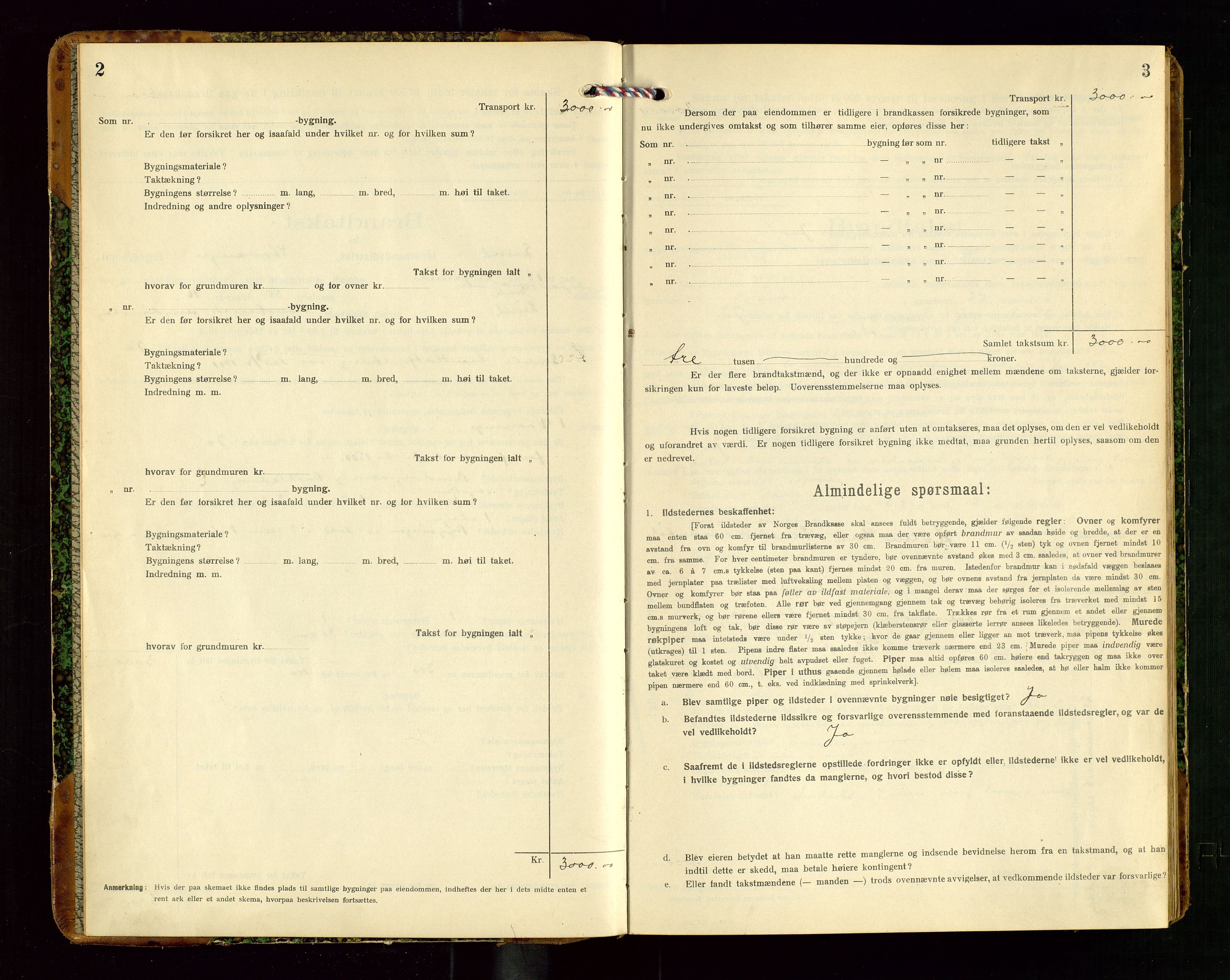 Lund lensmannskontor, AV/SAST-A-100303/Gob/L0003: "Brandtakstprotokol", 1918-1921, s. 2-3