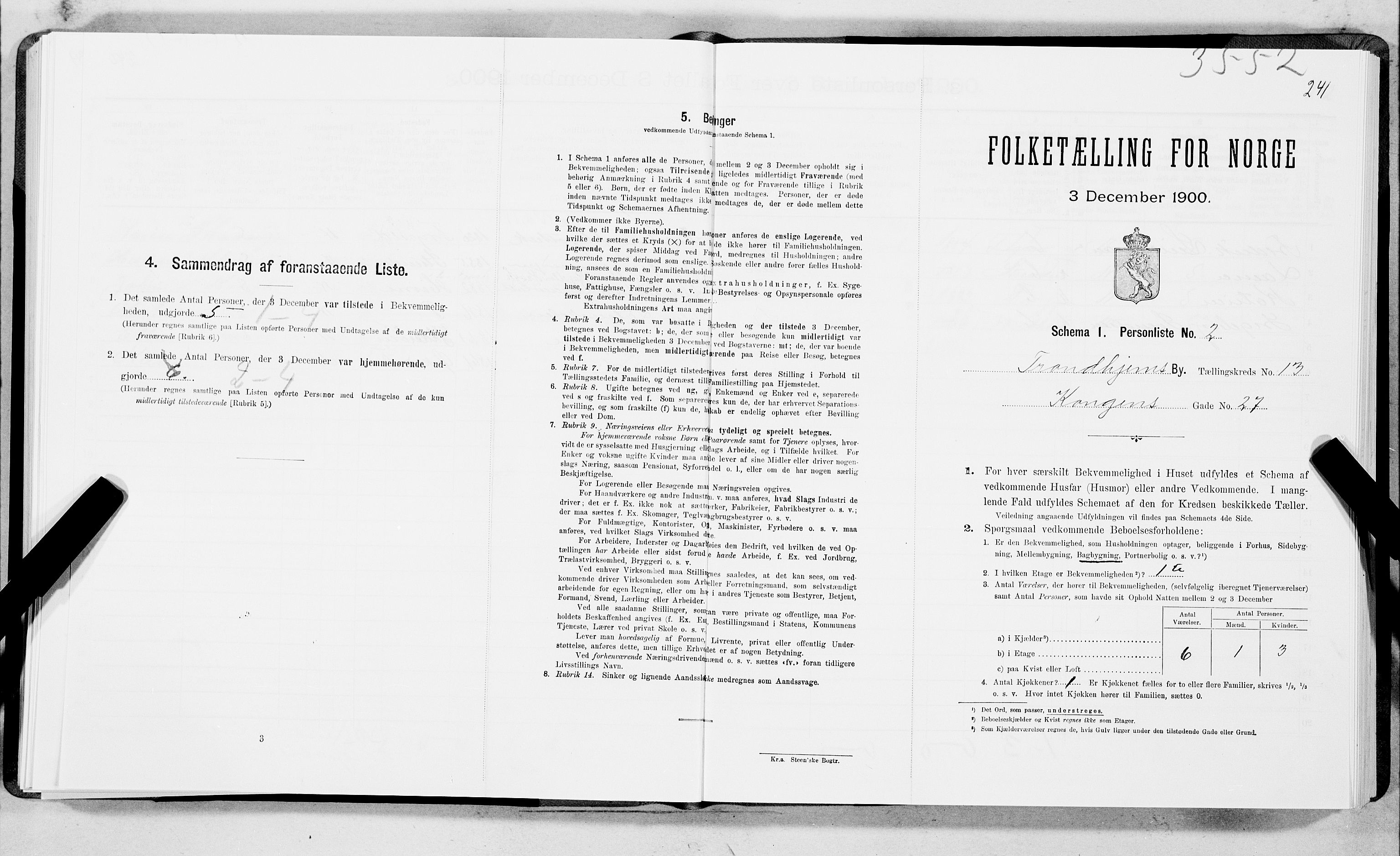 SAT, Folketelling 1900 for 1601 Trondheim kjøpstad, 1900, s. 2280
