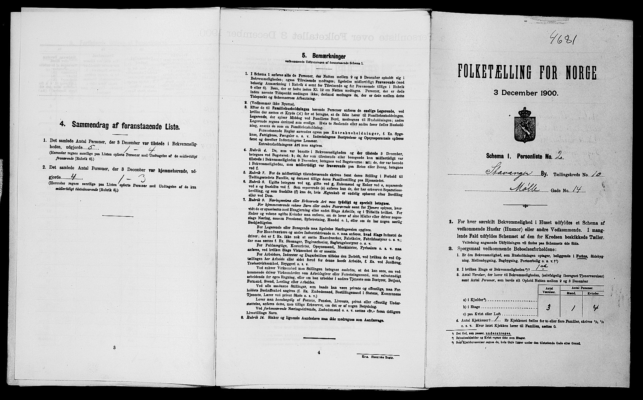SAST, Folketelling 1900 for 1103 Stavanger kjøpstad, 1900, s. 4685