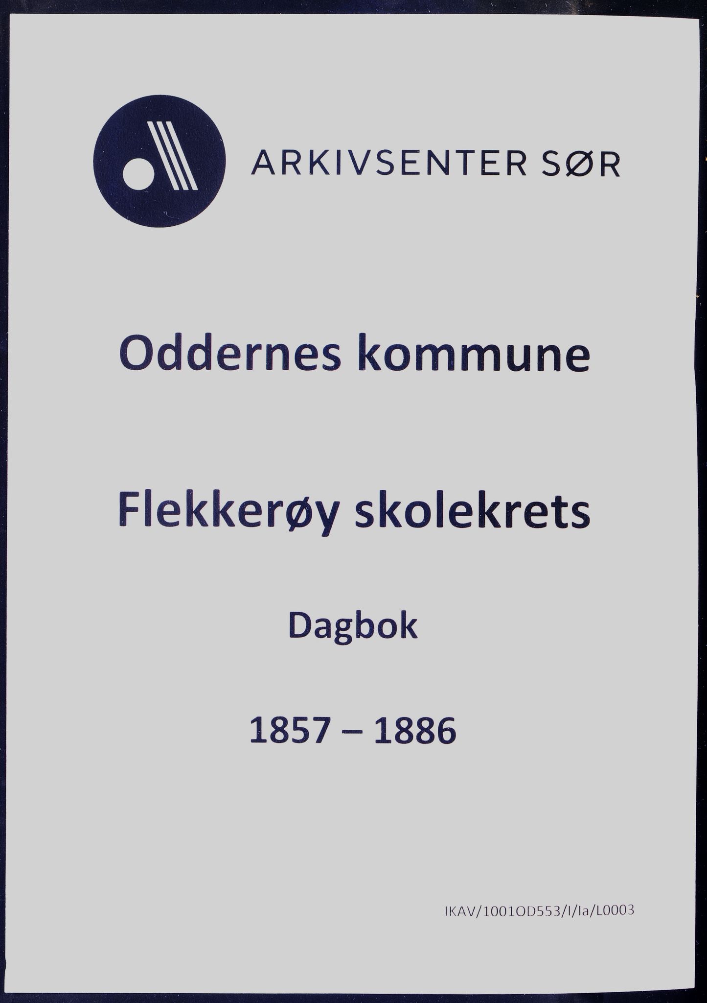 Oddernes kommune - Ytre Flekkerøy/Flekkerøy skolekrets, IKAV/1001OD553/I/Ia/L0003: Dagbok, 1857-1886
