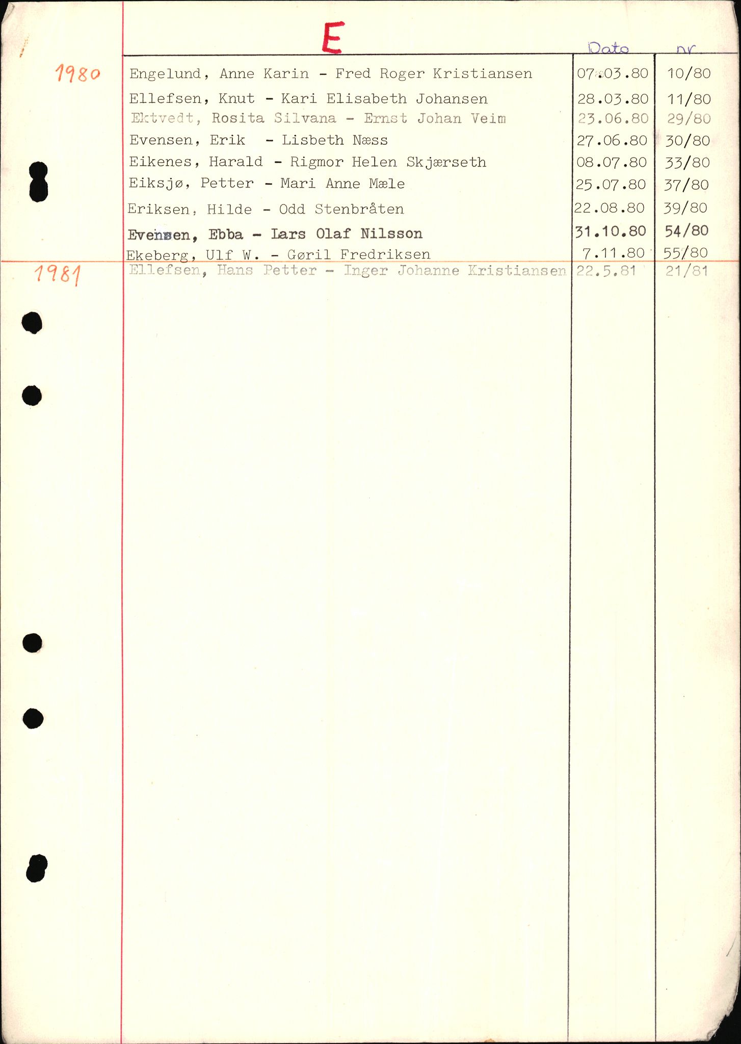 Jarlsberg sorenskriveri, AV/SAKO-A-131/L/Lb/L0002: Vigselsprotokoll, 1969-1981, s. 45