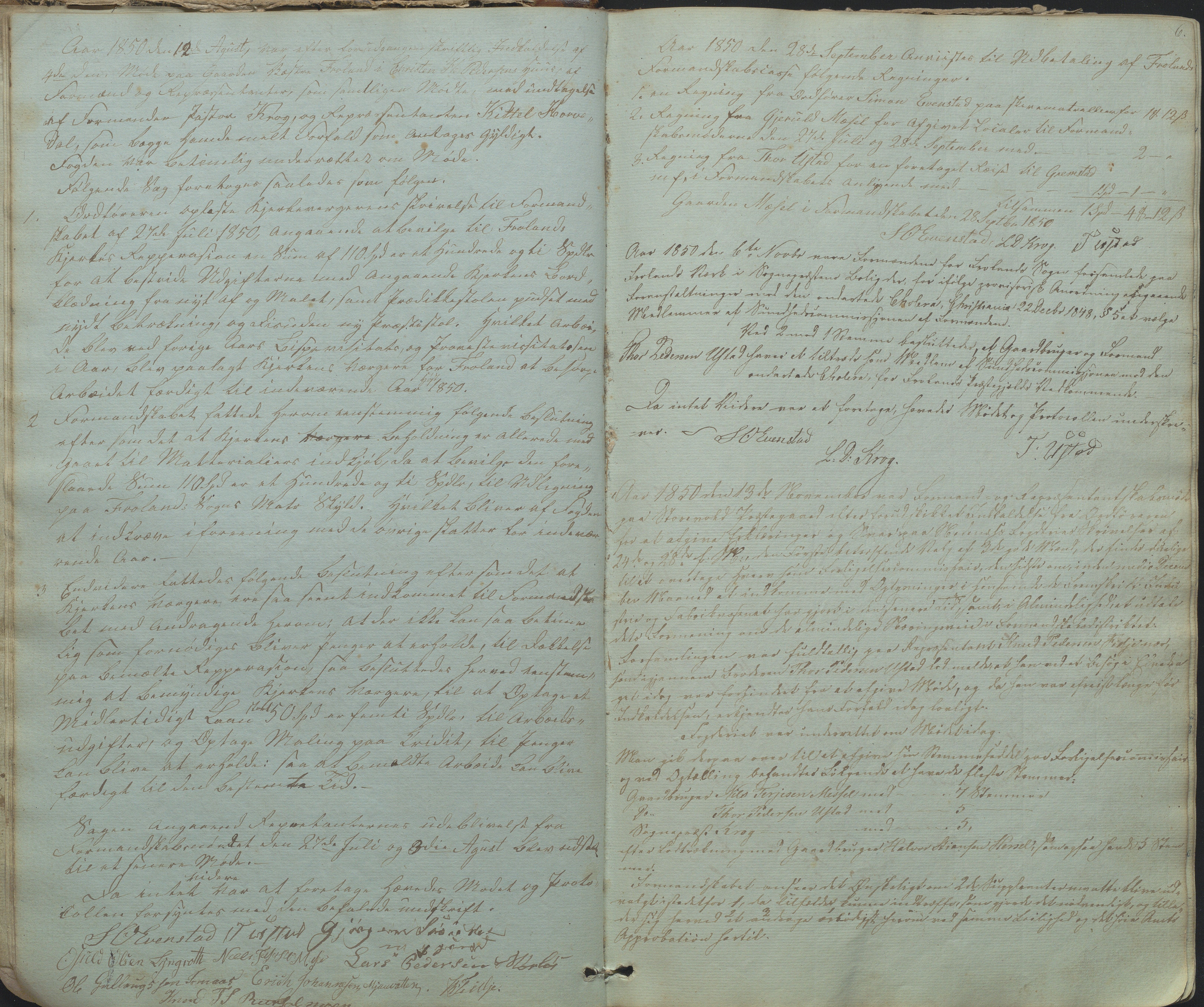 Froland kommune, Formannskap og Kommunestyre, AAKS/KA0919-120/A_1/L0001: Forhandlingsprotokoll, 1849-1881, s. 6