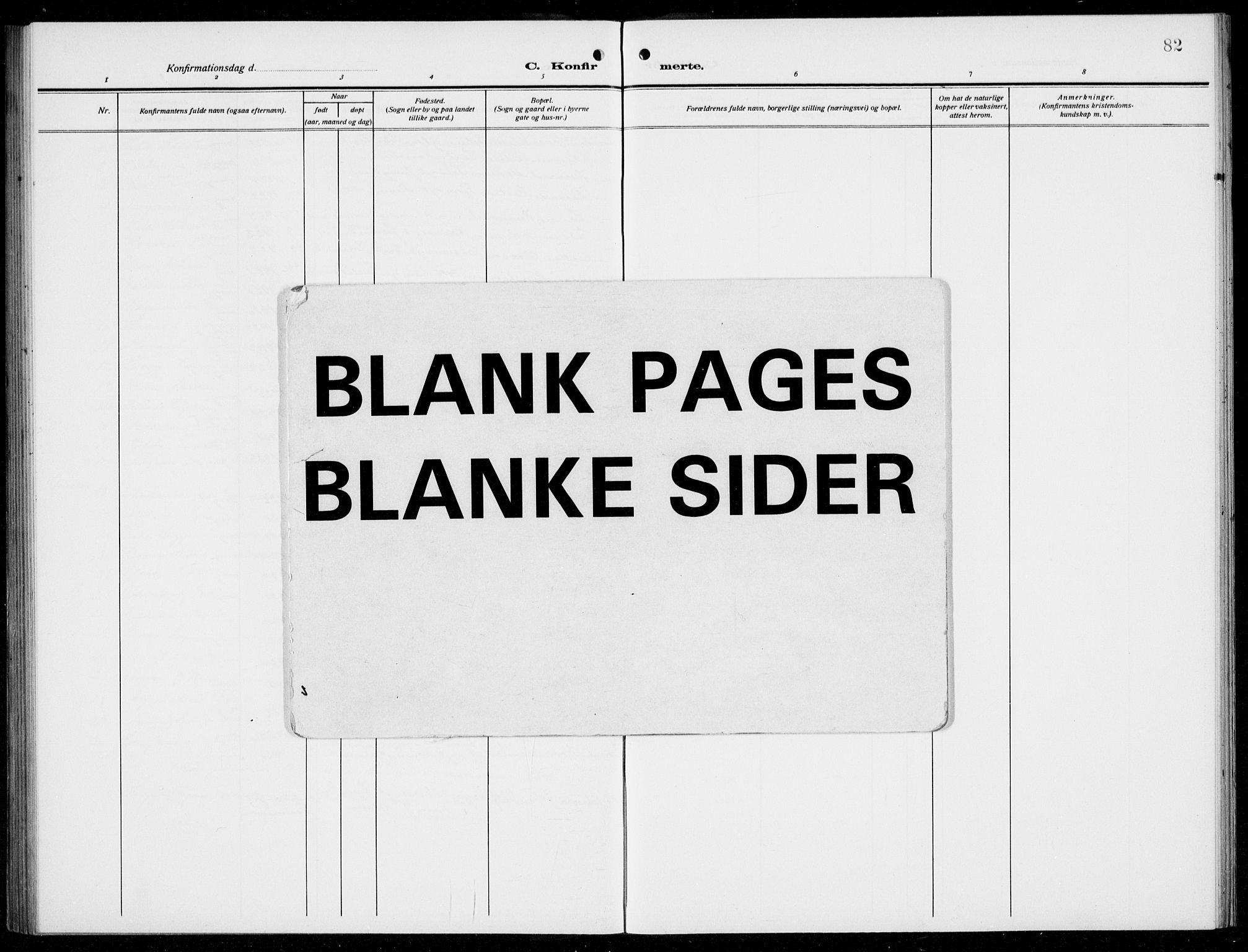 Manger sokneprestembete, AV/SAB-A-76801/H/Hab: Klokkerbok nr. D  4, 1910-1935, s. 82