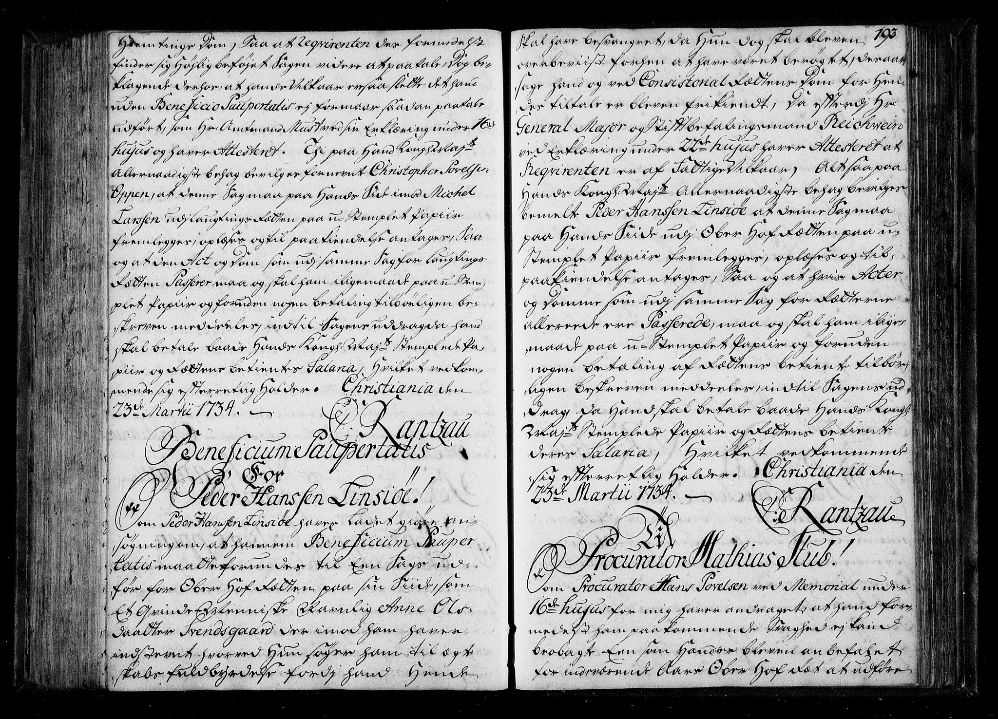 Stattholderembetet 1572-1771, AV/RA-EA-2870/Be/L0011: Kopibok for beneficia paupertatis, 1726-1739, s. 192b-193a
