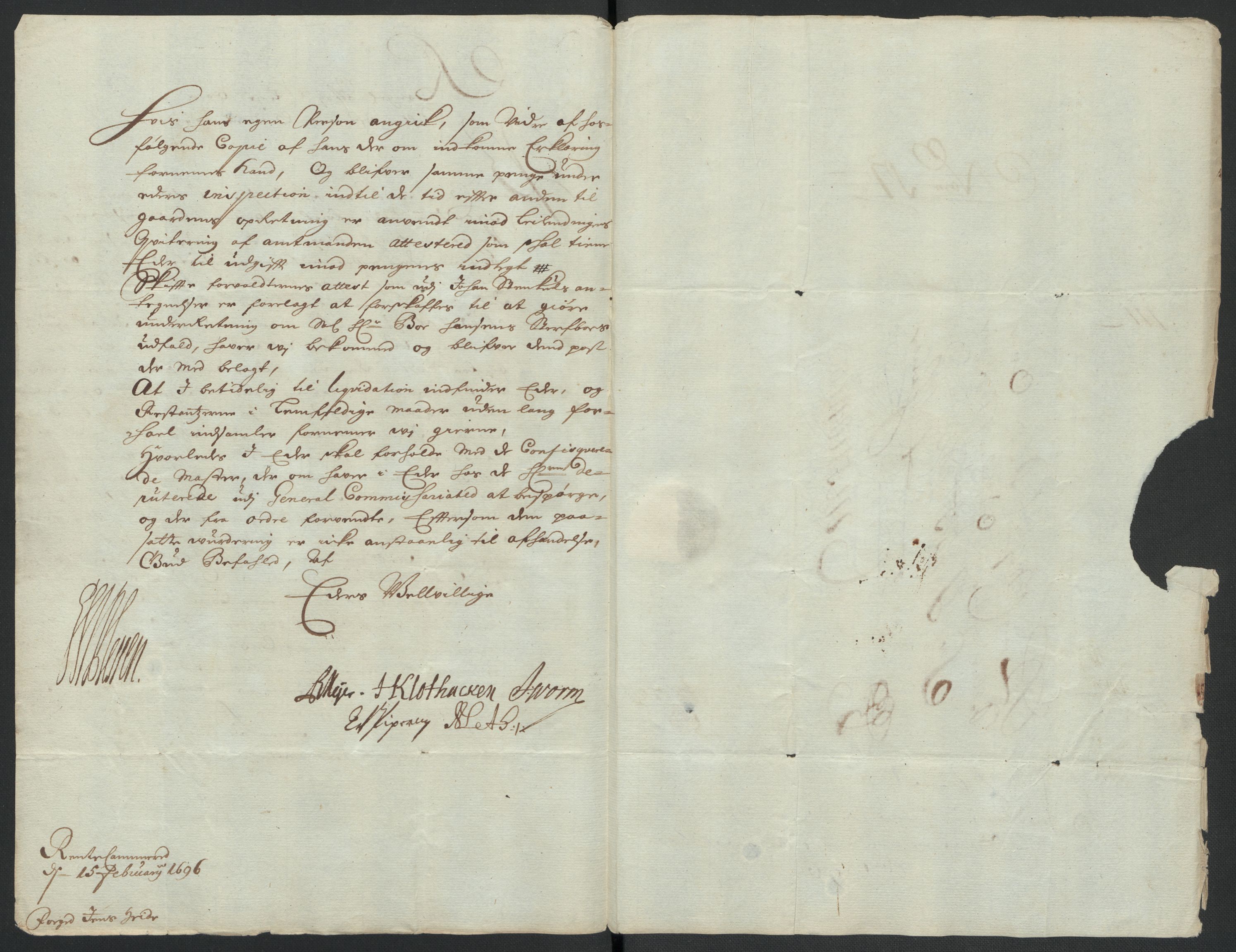 Rentekammeret inntil 1814, Reviderte regnskaper, Fogderegnskap, AV/RA-EA-4092/R13/L0834: Fogderegnskap Solør, Odal og Østerdal, 1696, s. 354