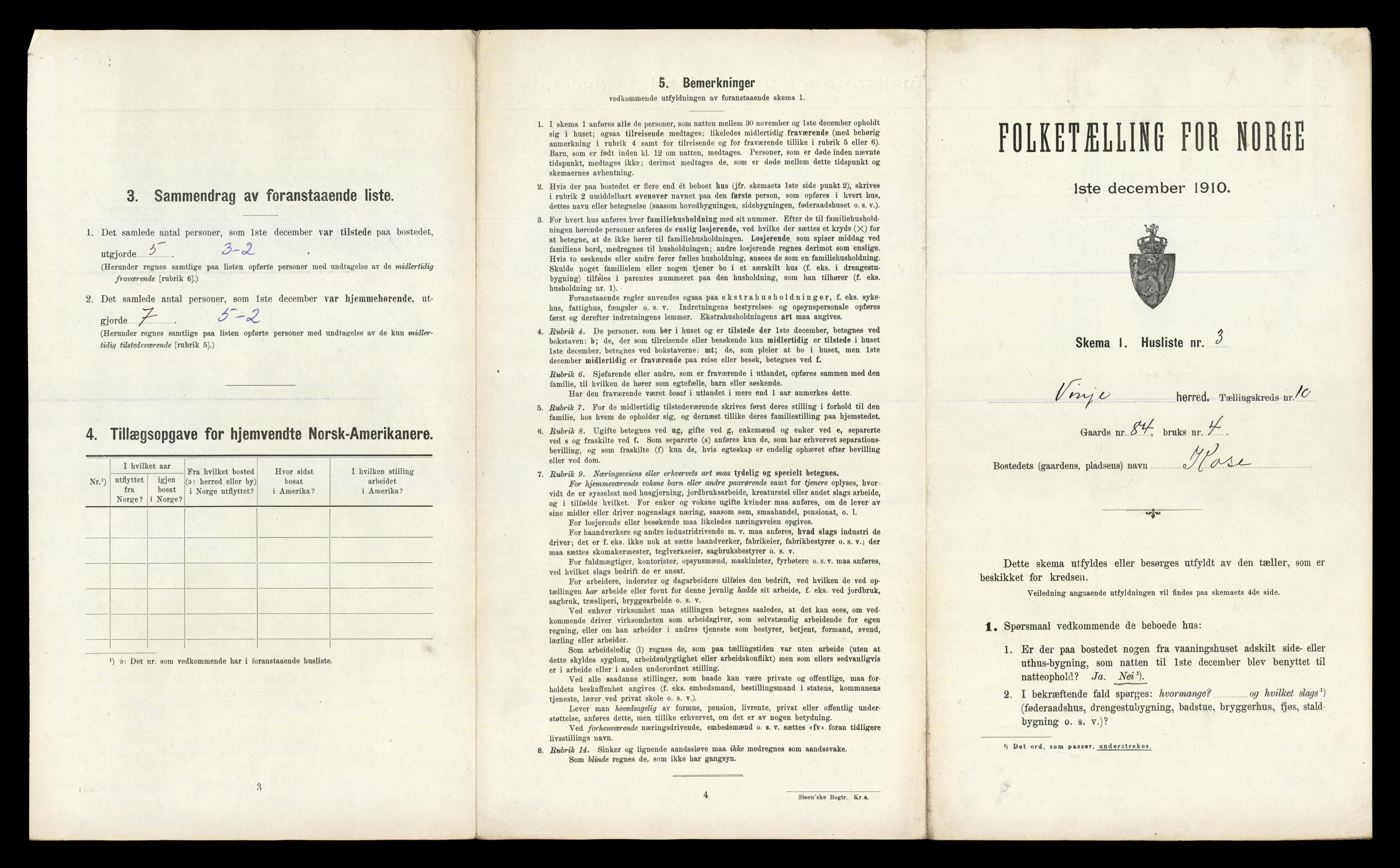 RA, Folketelling 1910 for 0834 Vinje herred, 1910, s. 456