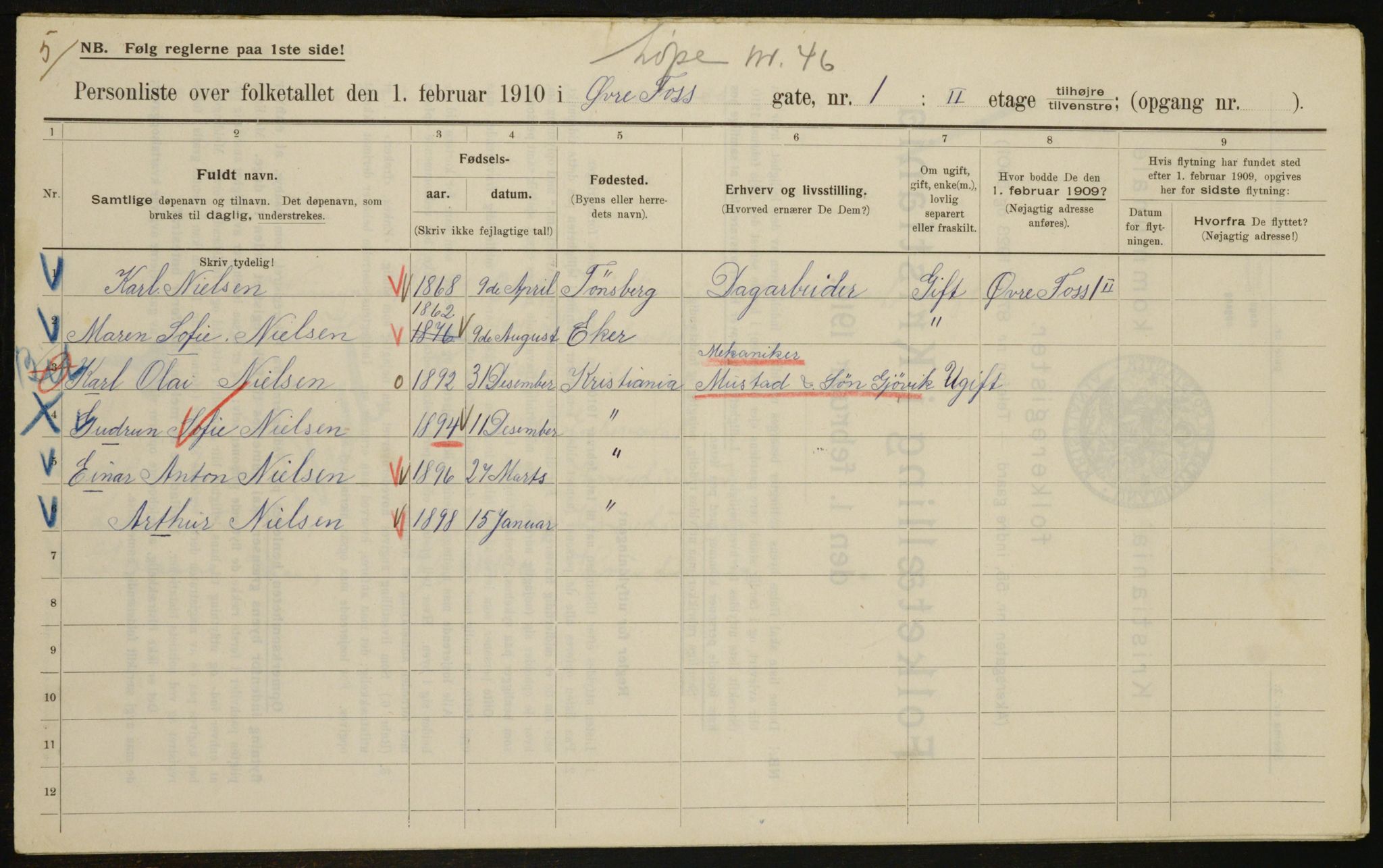 OBA, Kommunal folketelling 1.2.1910 for Kristiania, 1910, s. 122768