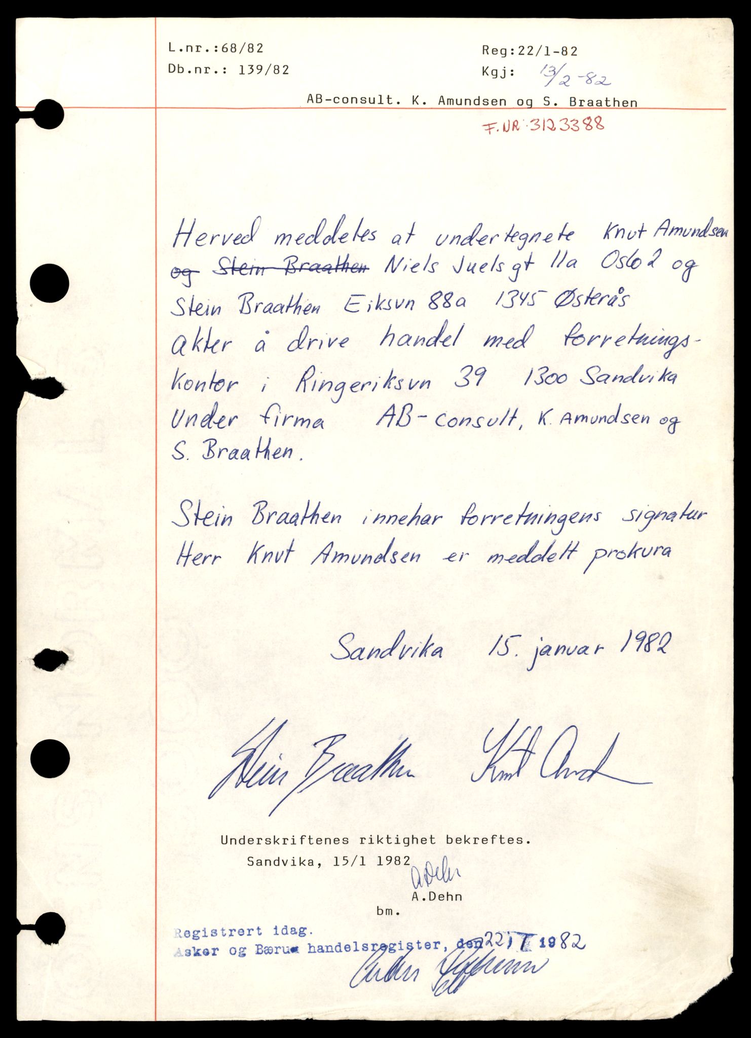Asker og Bærum tingrett, AV/SAT-A-10379/K/Ka/Kab/L0003: Enkeltmannsforetak i Bærum, A - G, 1944-1989, s. 3