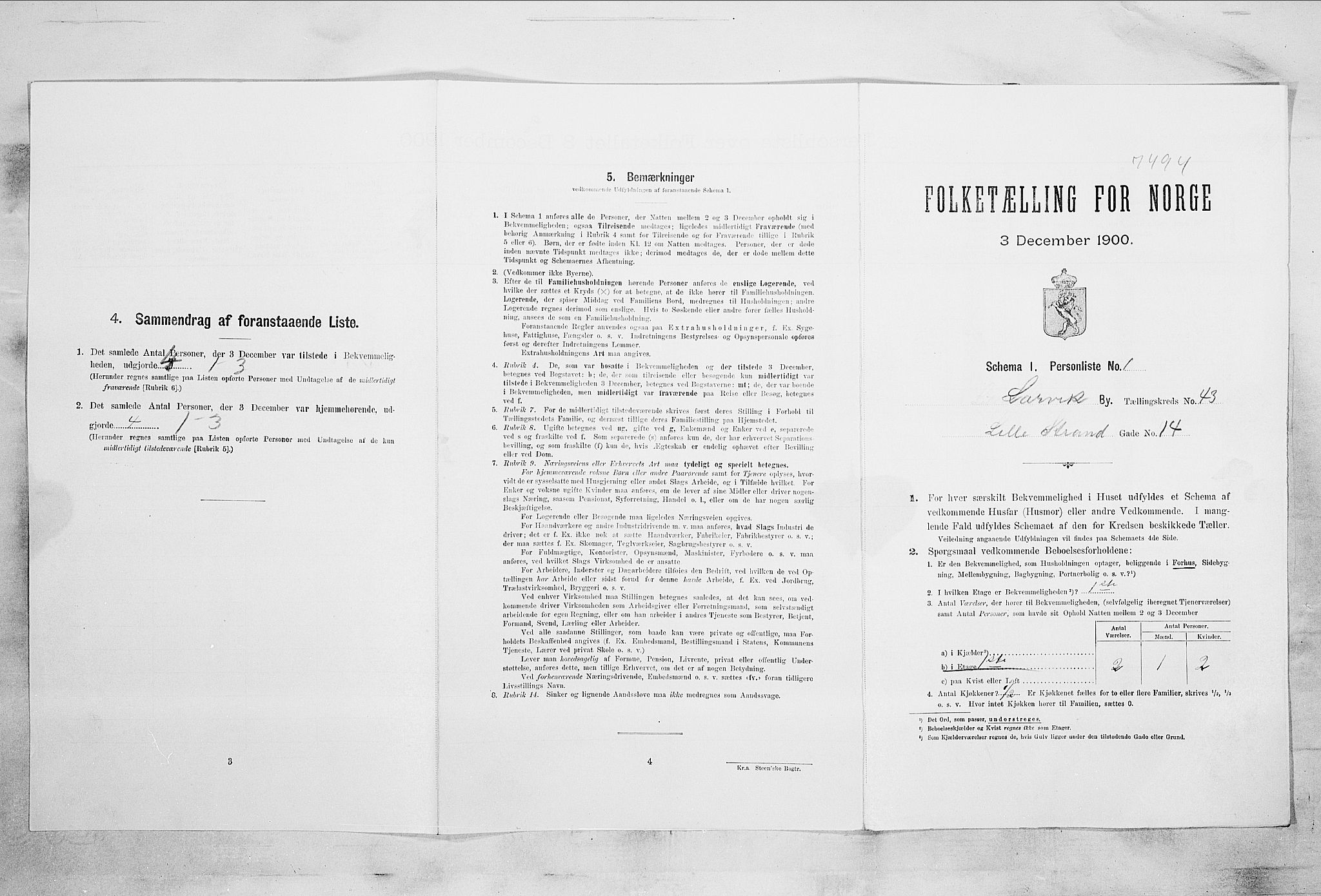 RA, Folketelling 1900 for 0707 Larvik kjøpstad, 1900, s. 6108