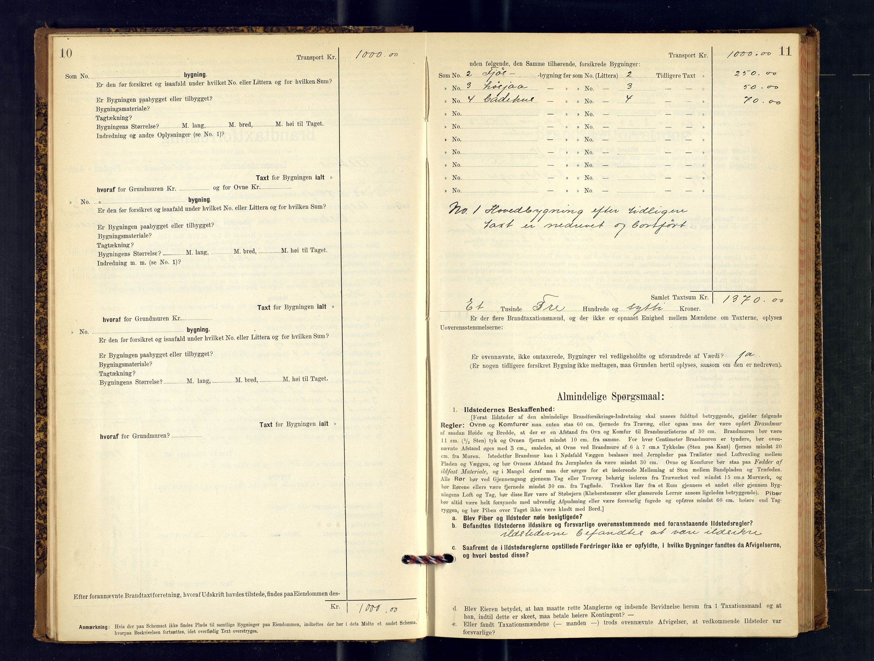 Alta lensmannskontor, AV/SATØ-S-1165/O/Ob/L0169: Branntakstprotokoll, 1901-1910, s. 10-11