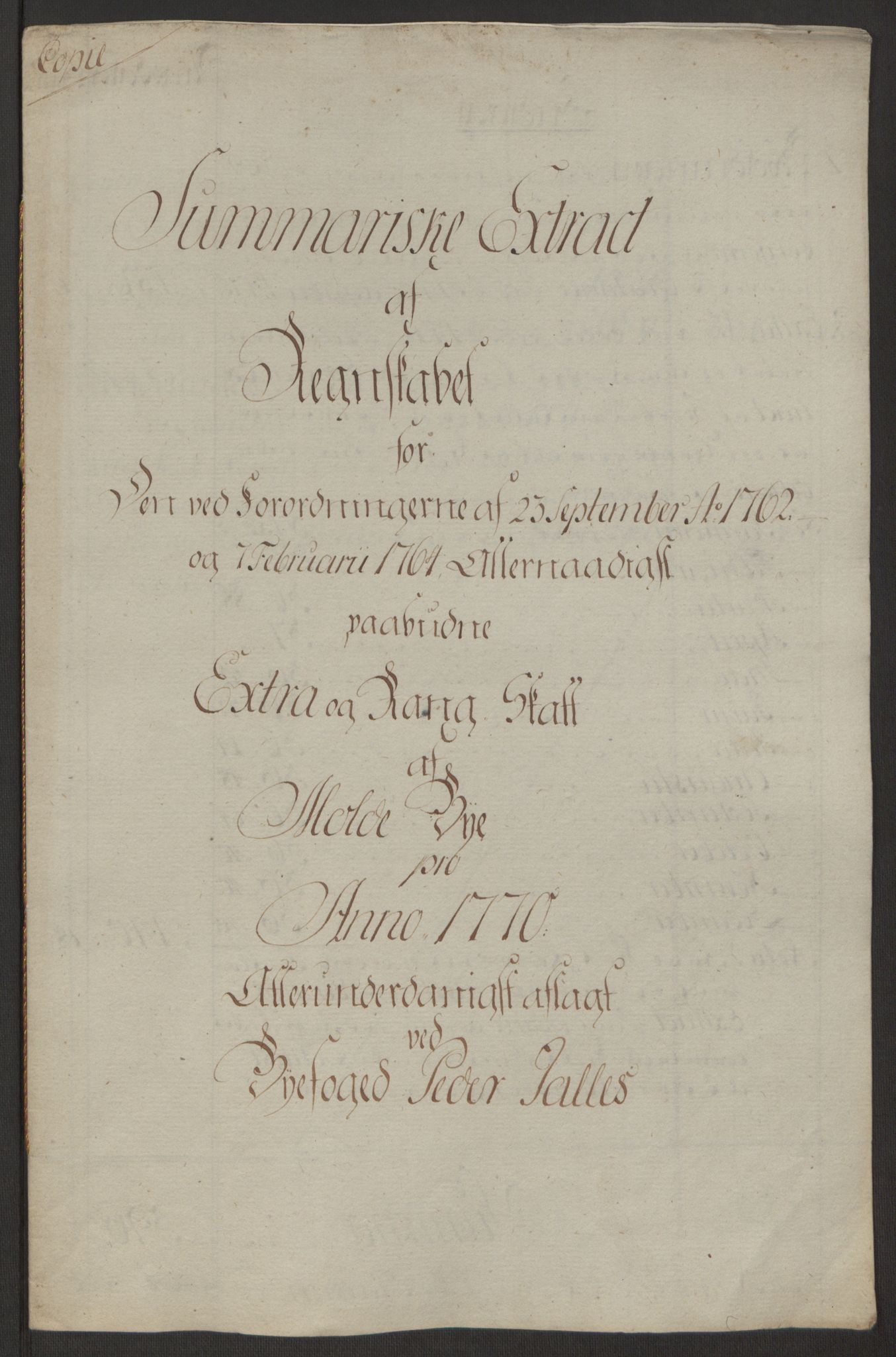 Rentekammeret inntil 1814, Reviderte regnskaper, Byregnskaper, AV/RA-EA-4066/R/Rq/L0487/0004: [Q1] Kontribusjonsregnskap / Ekstraskatt, 1762-1772, s. 184