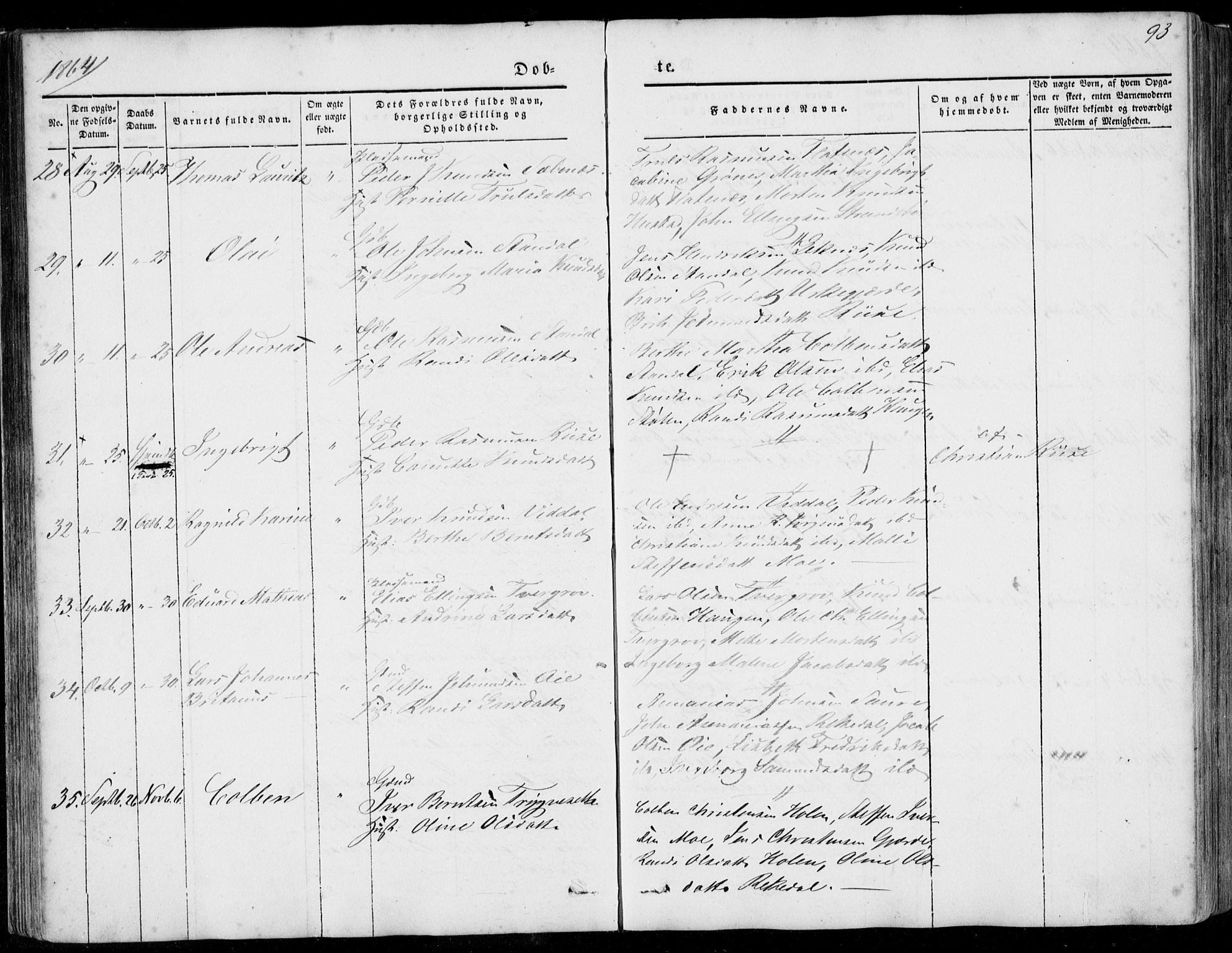 Ministerialprotokoller, klokkerbøker og fødselsregistre - Møre og Romsdal, SAT/A-1454/515/L0209: Ministerialbok nr. 515A05, 1847-1868, s. 93