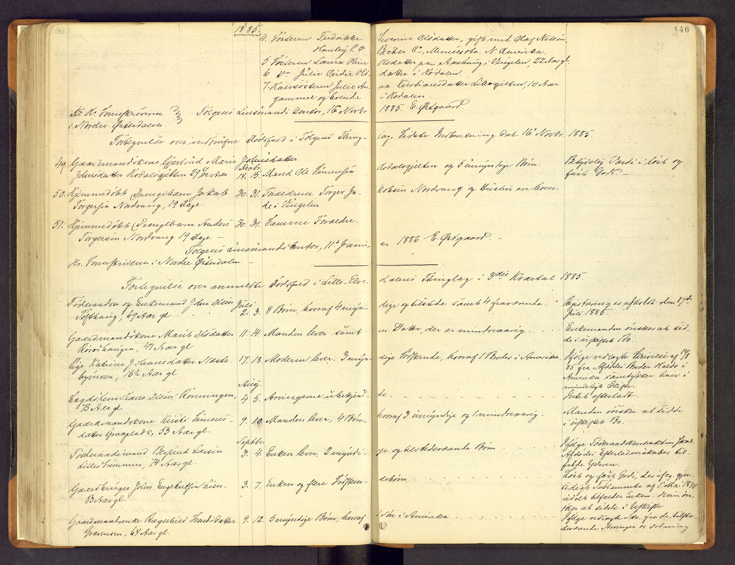 Nord-Østerdal tingrett, SAH/TING-020/H/Hi/L0002/0002: Forskjellig vedrørende tinglysing / Korrigering av grunnboka hvor hjemmelshaver mangler, er død m.v., 1875-1886, s. 146