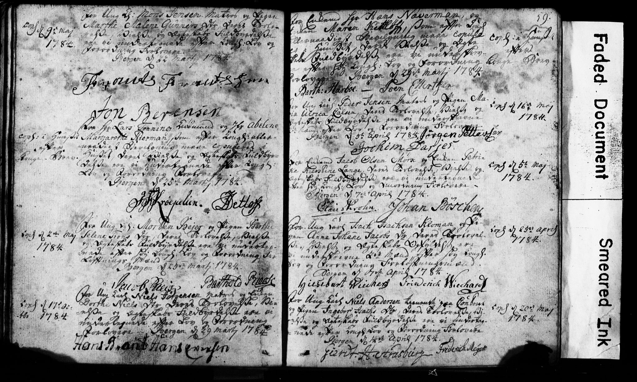 Korskirken sokneprestembete, SAB/A-76101: Forlovererklæringer nr. II.5.1, 1776-1816, s. 59