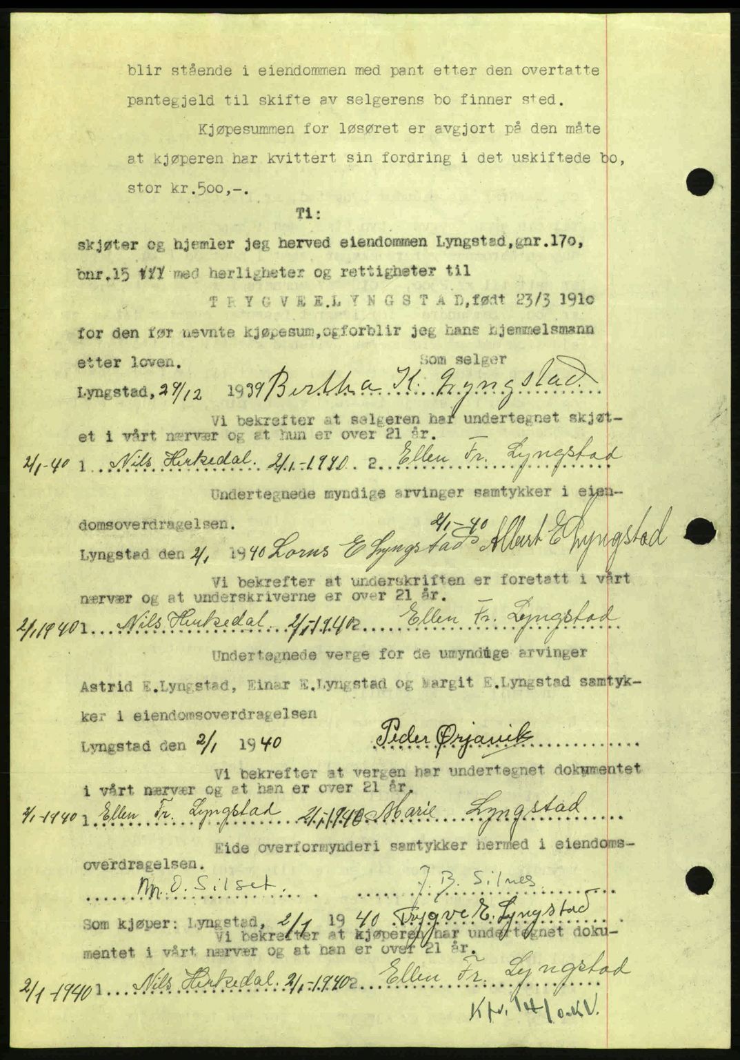 Nordmøre sorenskriveri, SAT/A-4132/1/2/2Ca: Pantebok nr. A89, 1940-1941, Dagboknr: 377/1941