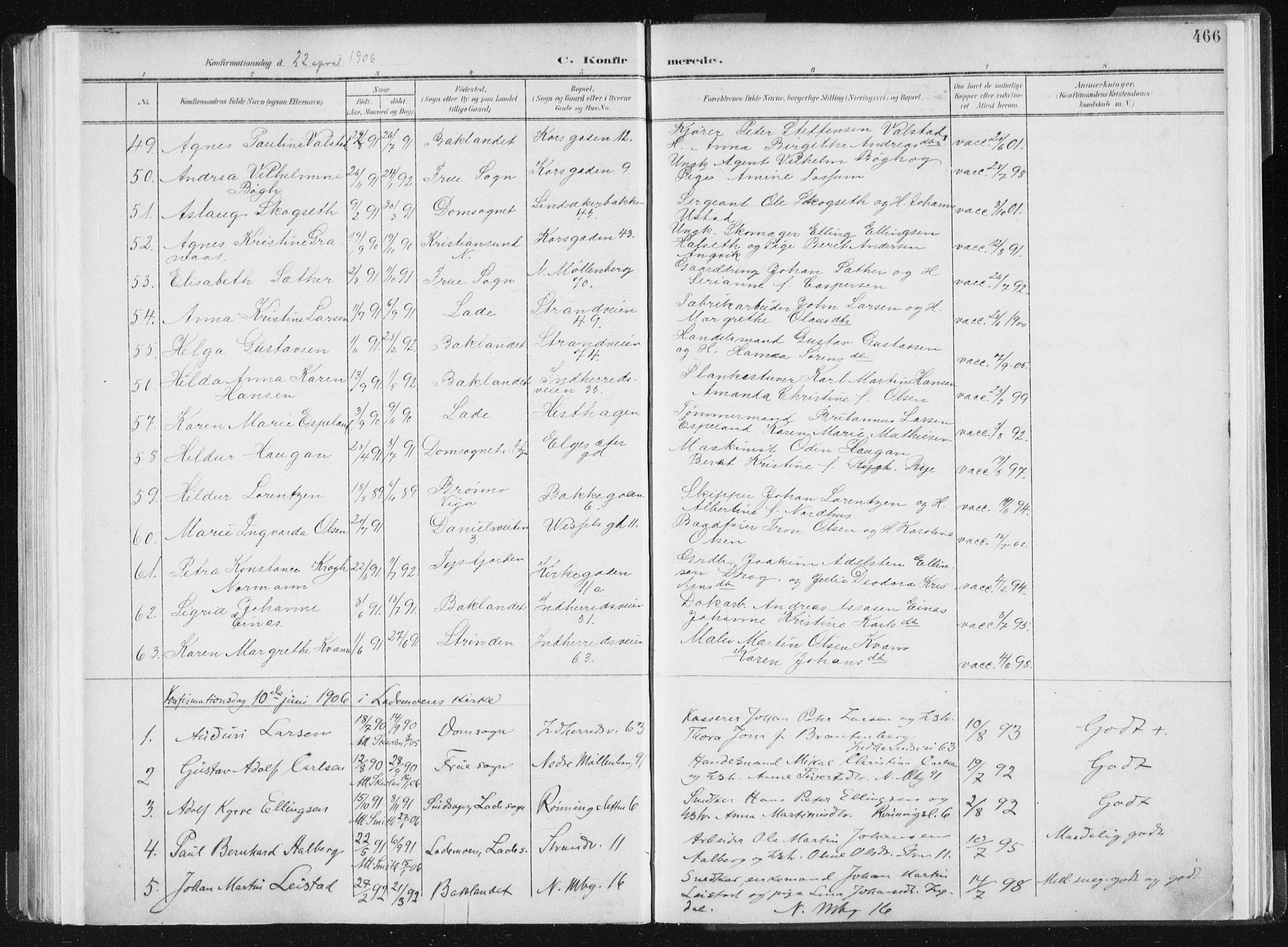 Ministerialprotokoller, klokkerbøker og fødselsregistre - Sør-Trøndelag, AV/SAT-A-1456/604/L0200: Ministerialbok nr. 604A20II, 1901-1908, s. 466