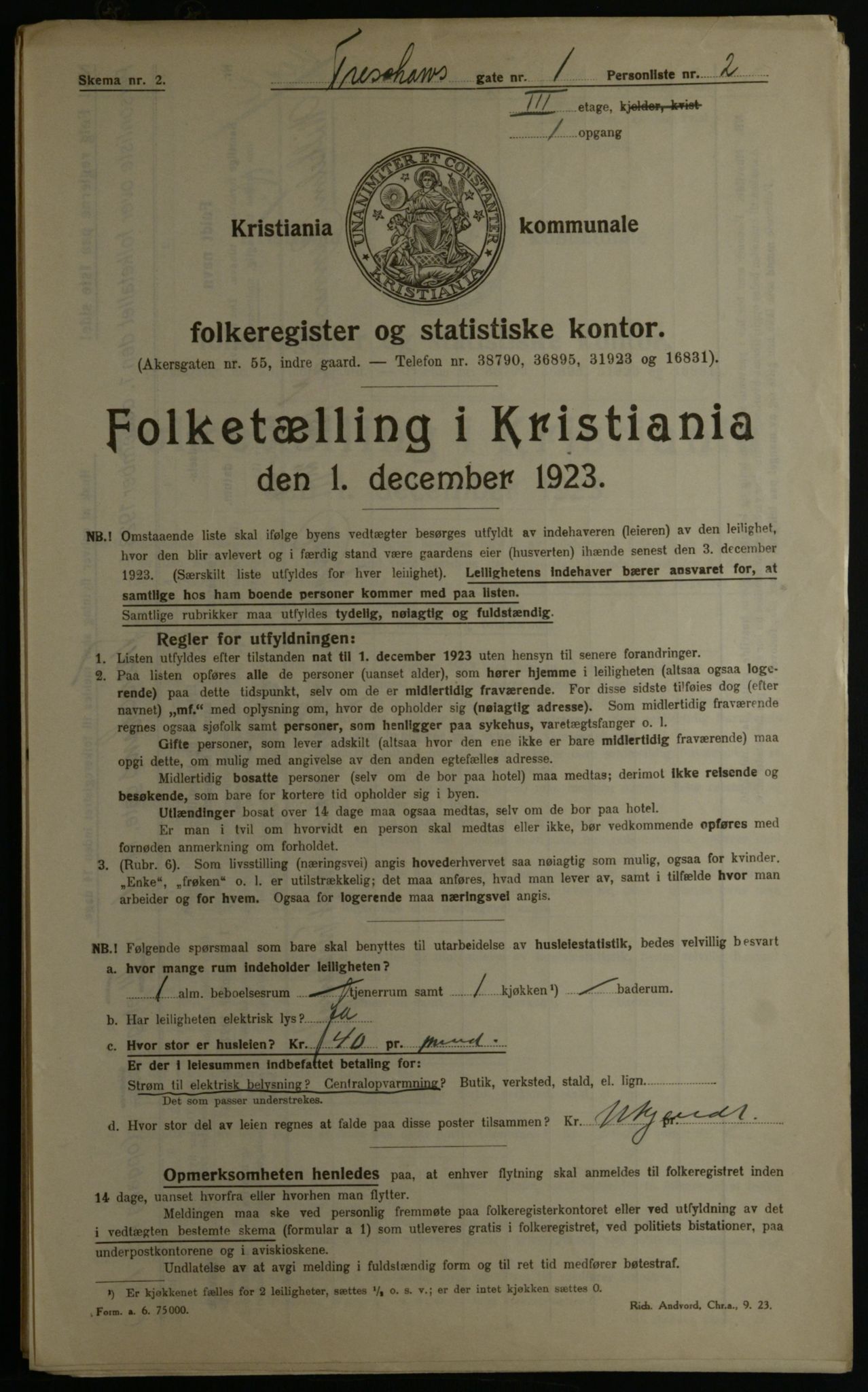 OBA, Kommunal folketelling 1.12.1923 for Kristiania, 1923, s. 127329