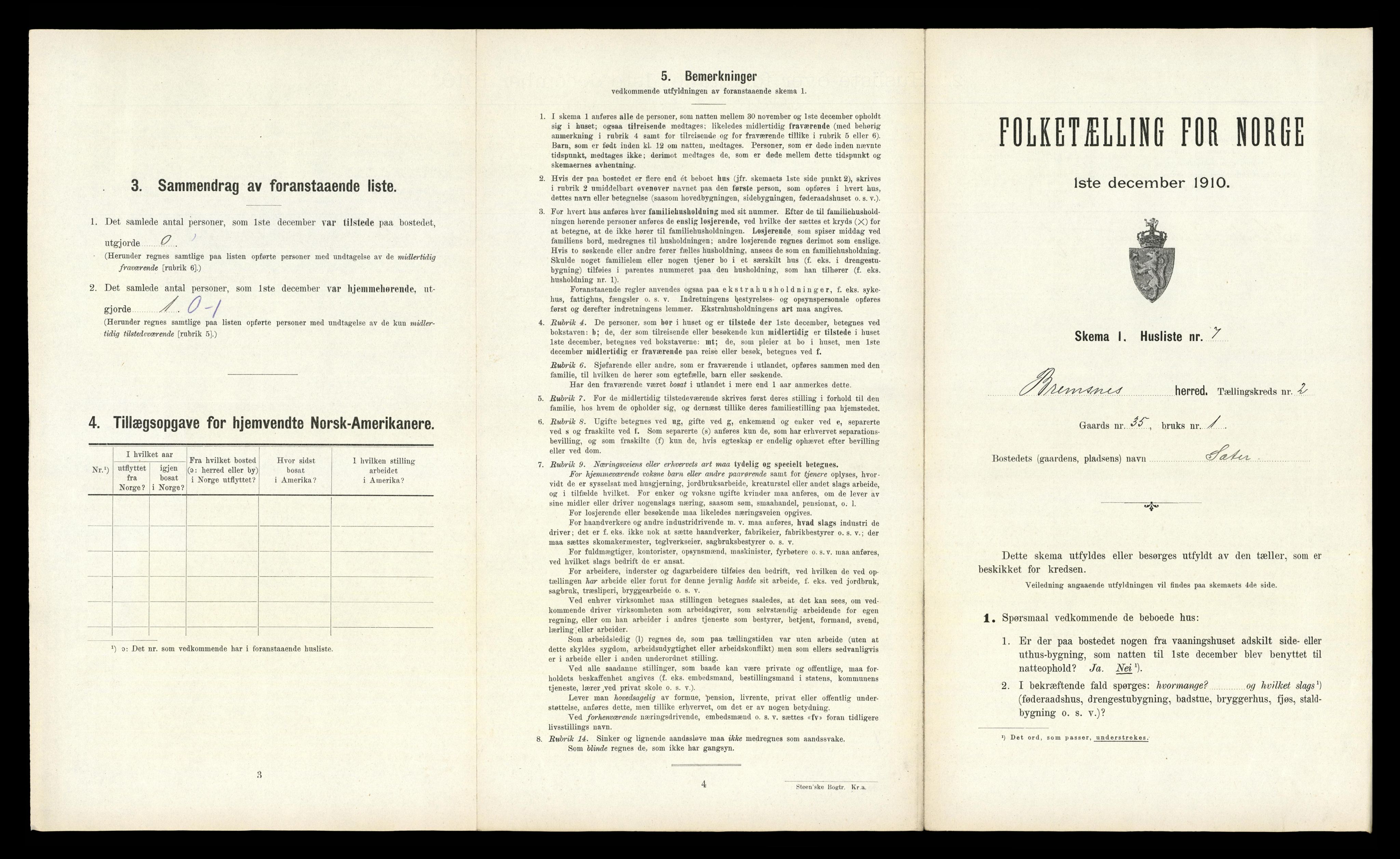 RA, Folketelling 1910 for 1554 Bremsnes herred, 1910, s. 250