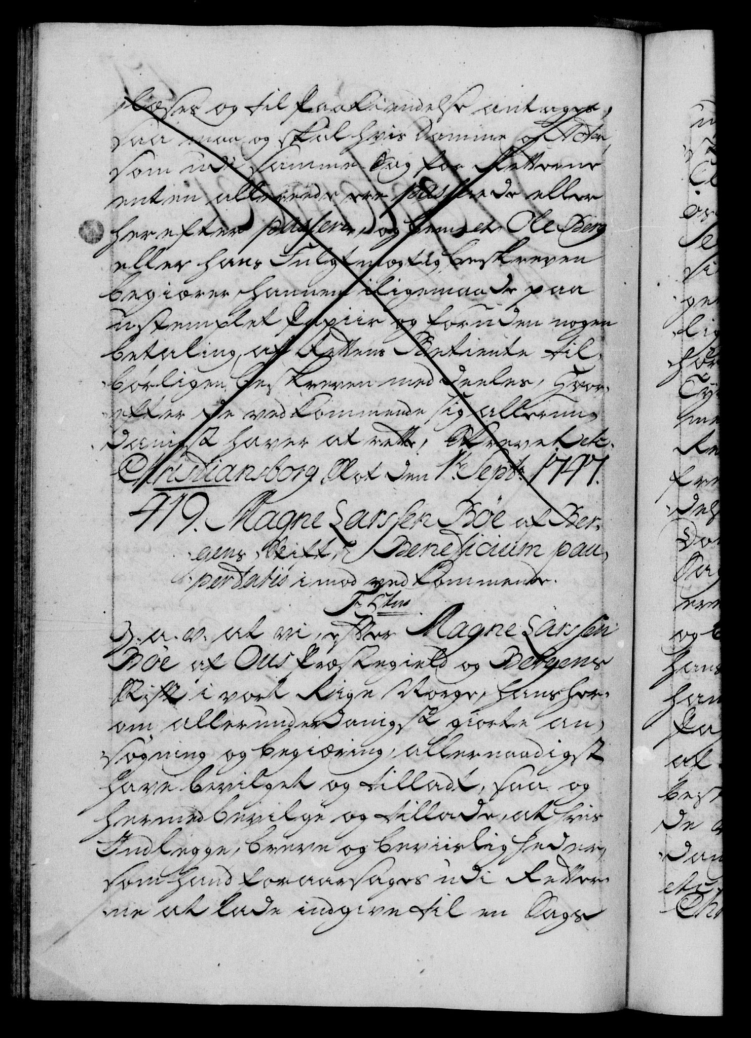 Danske Kanselli 1572-1799, RA/EA-3023/F/Fc/Fca/Fcaa/L0035: Norske registre, 1746-1748, s. 421b