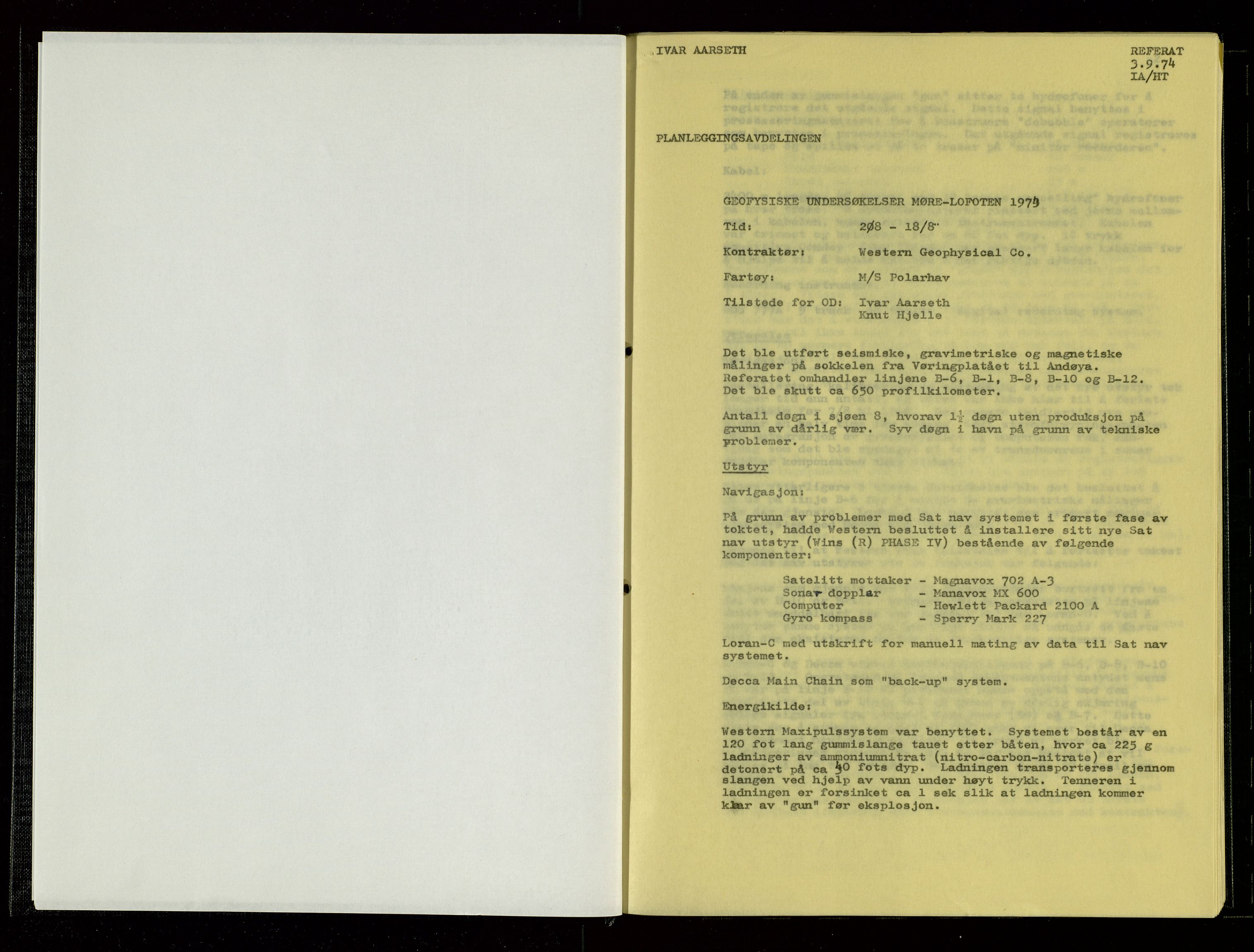 Oljedirektoratet, SAST/A-101366/Aa/L0002: Referatprotokoller, 1974