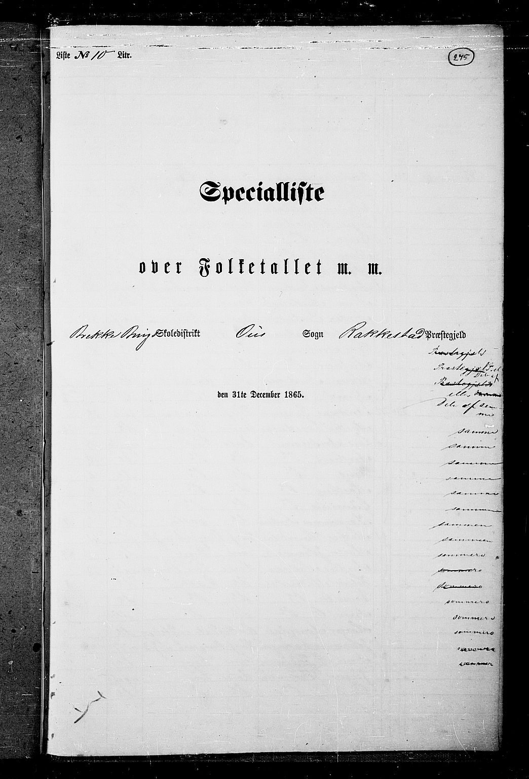 RA, Folketelling 1865 for 0128P Rakkestad prestegjeld, 1865, s. 262