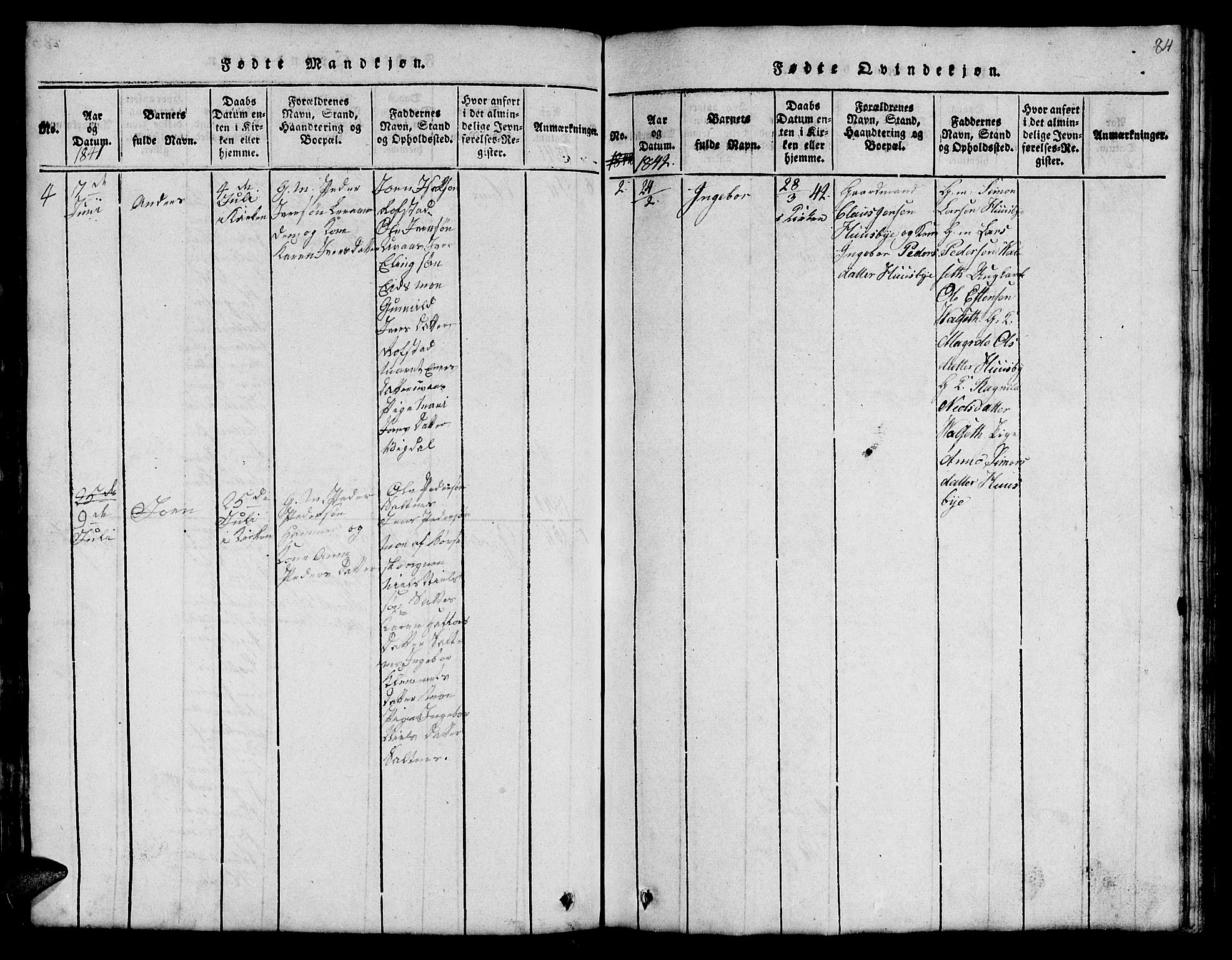 Ministerialprotokoller, klokkerbøker og fødselsregistre - Sør-Trøndelag, SAT/A-1456/666/L0788: Klokkerbok nr. 666C01, 1816-1847, s. 84