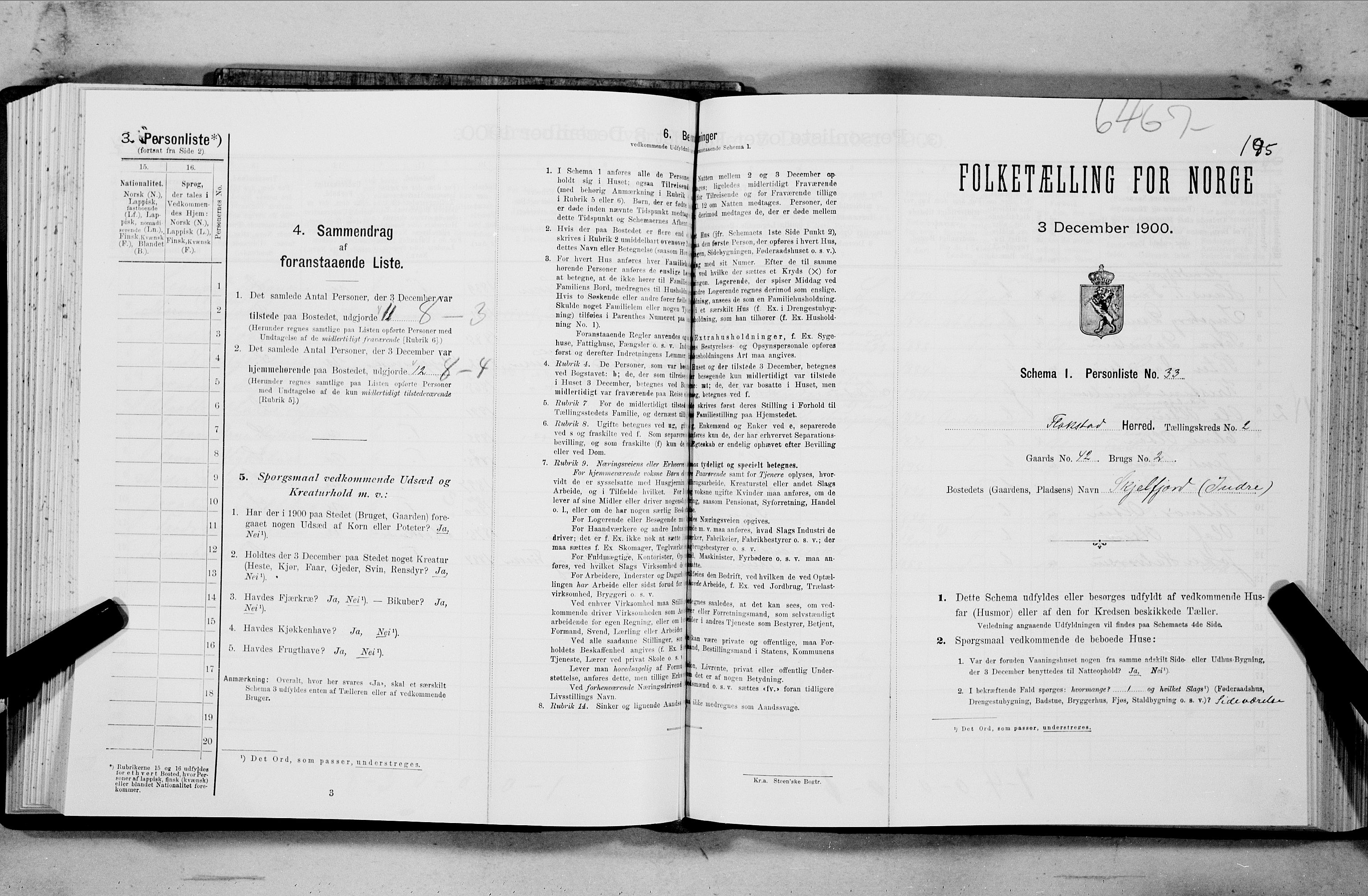 SAT, Folketelling 1900 for 1859 Flakstad herred, 1900, s. 214