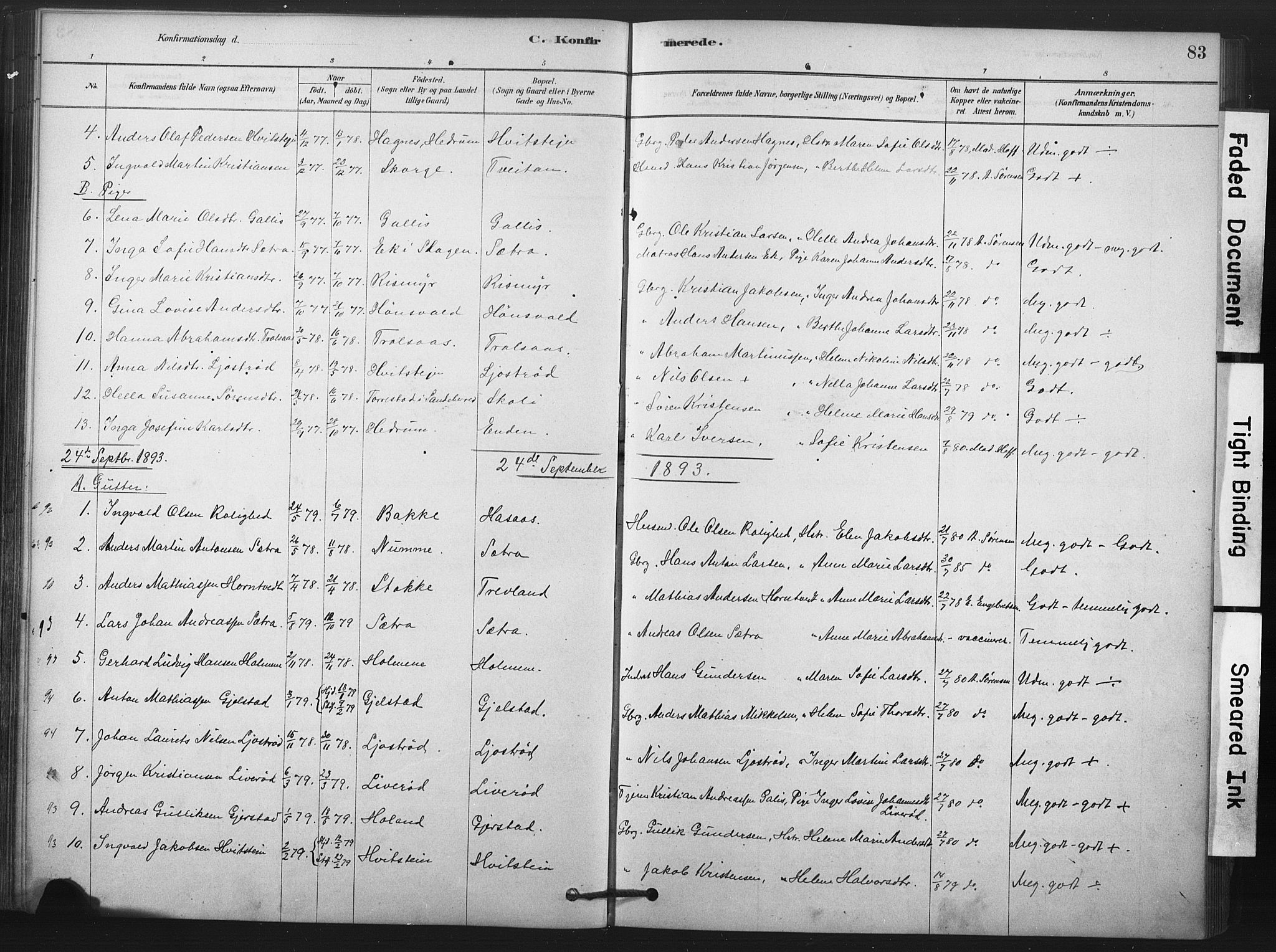 Andebu kirkebøker, AV/SAKO-A-336/F/Fc/L0001: Ministerialbok nr. III 1, 1878-1902, s. 83