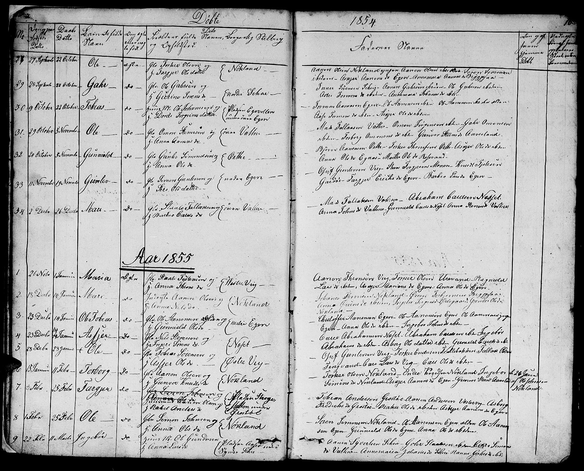 Hægebostad sokneprestkontor, AV/SAK-1111-0024/F/Fb/Fbb/L0002: Klokkerbok nr. B 2, 1851-1886, s. 10