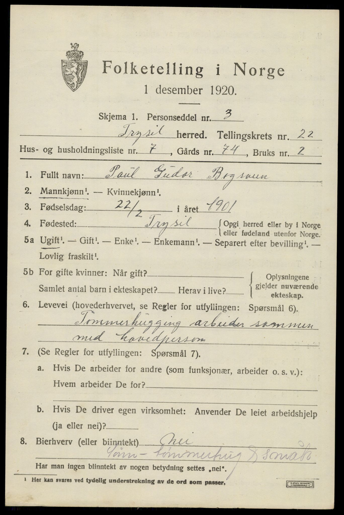 SAH, Folketelling 1920 for 0428 Trysil herred, 1920, s. 14641