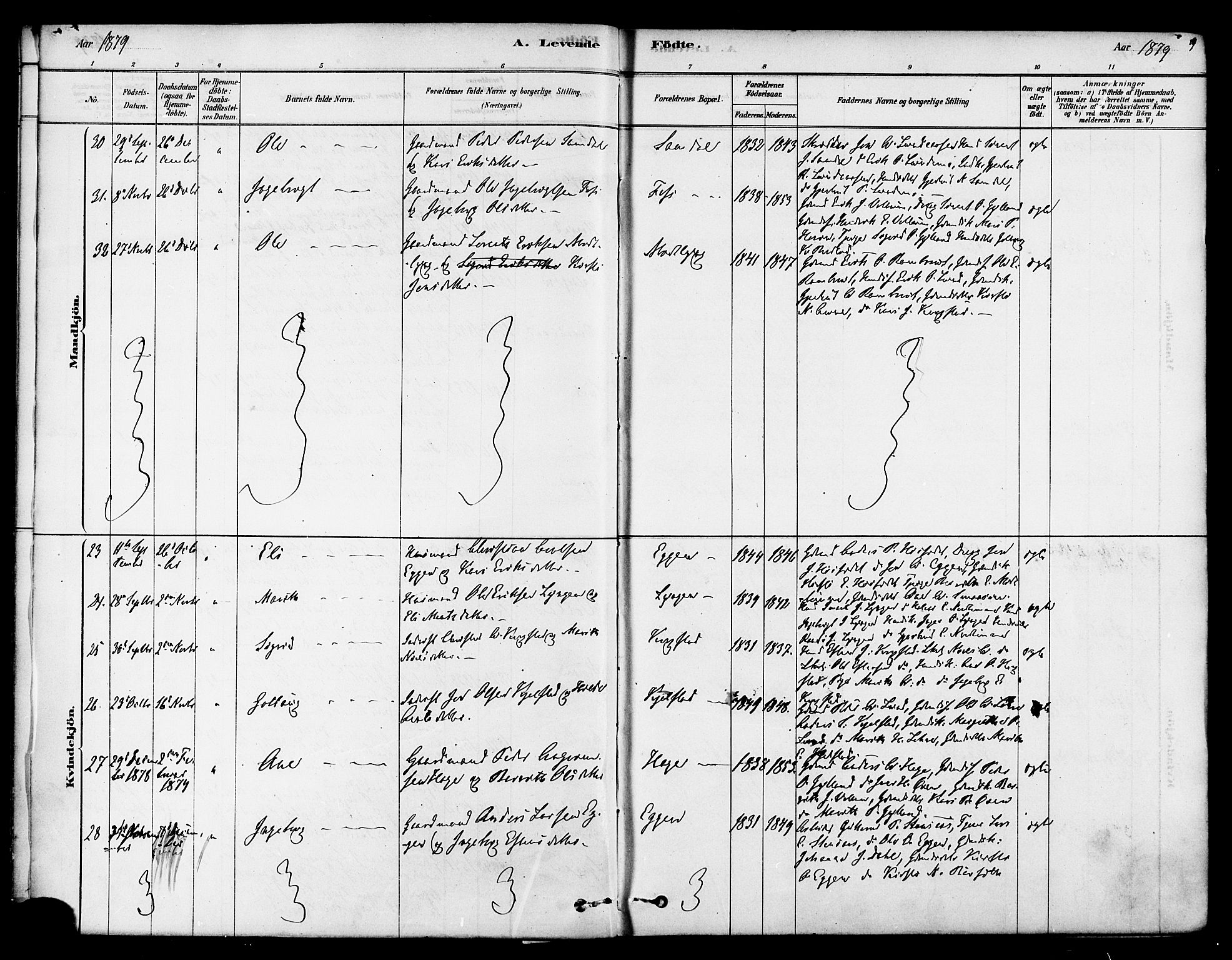 Ministerialprotokoller, klokkerbøker og fødselsregistre - Sør-Trøndelag, SAT/A-1456/692/L1105: Ministerialbok nr. 692A05, 1878-1890, s. 9