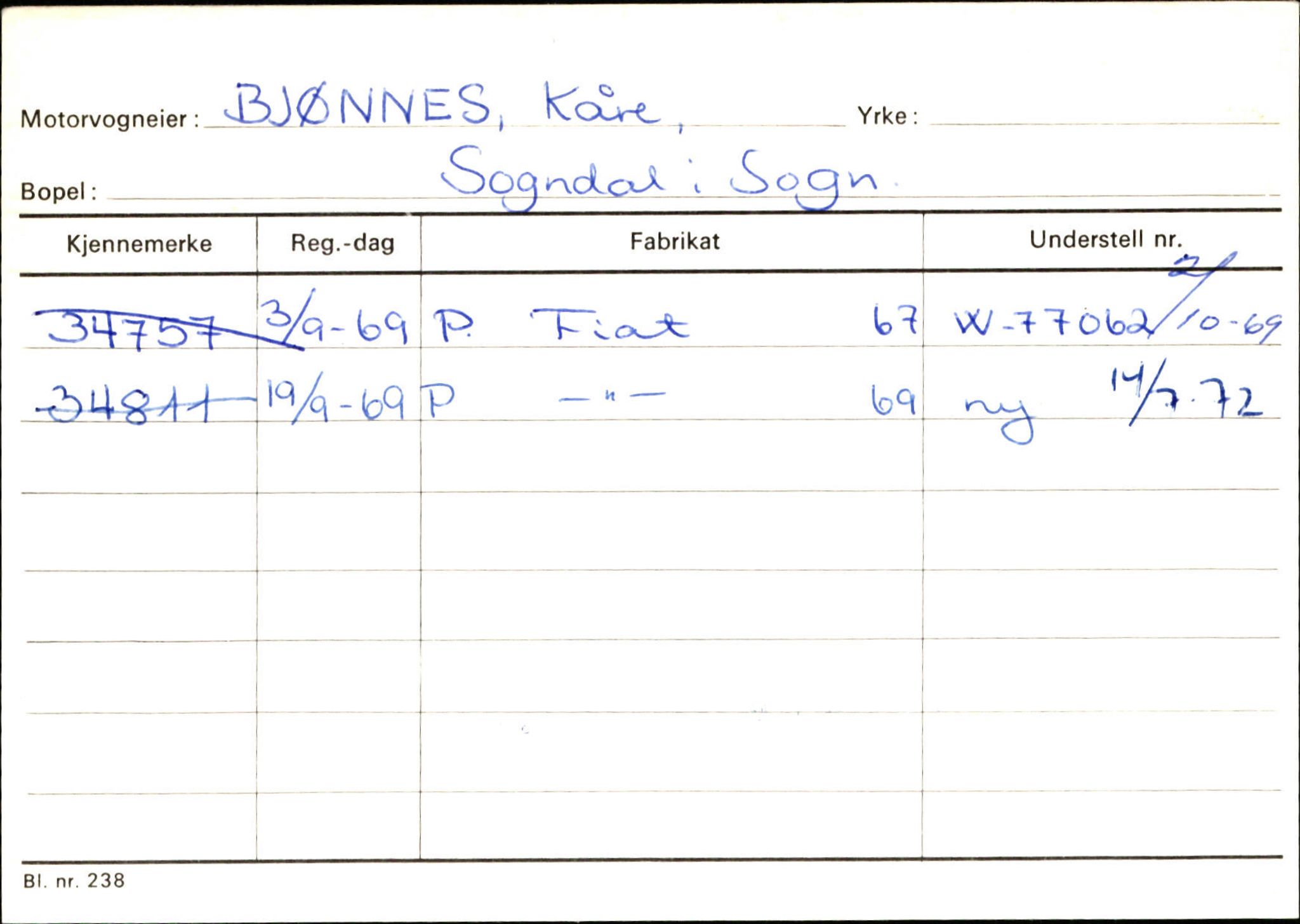 Statens vegvesen, Sogn og Fjordane vegkontor, SAB/A-5301/4/F/L0124: Eigarregister Sogndal A-U, 1945-1975, s. 155