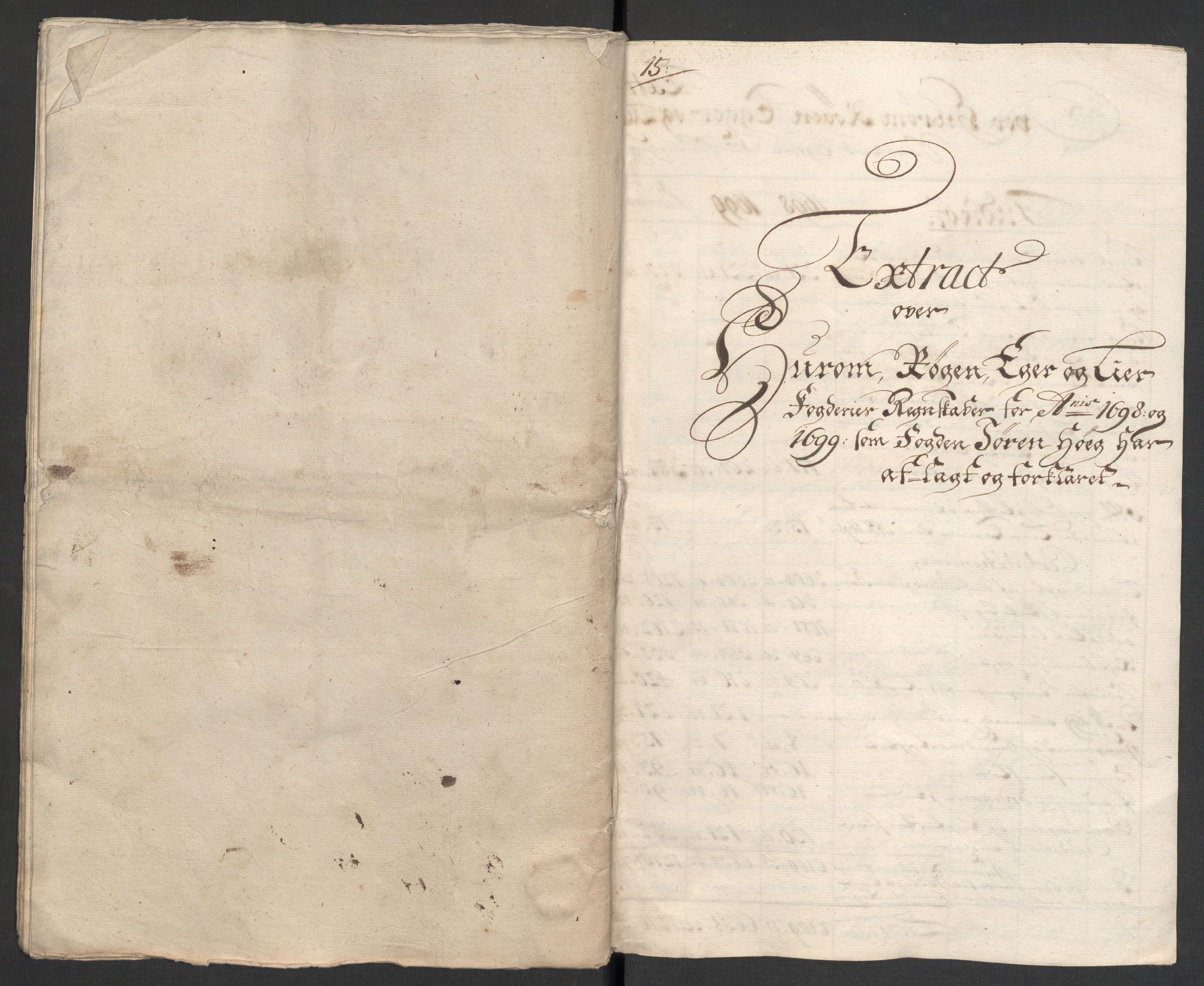 Rentekammeret inntil 1814, Reviderte regnskaper, Fogderegnskap, RA/EA-4092/R30/L1696: Fogderegnskap Hurum, Røyken, Eiker og Lier, 1698-1699, s. 493
