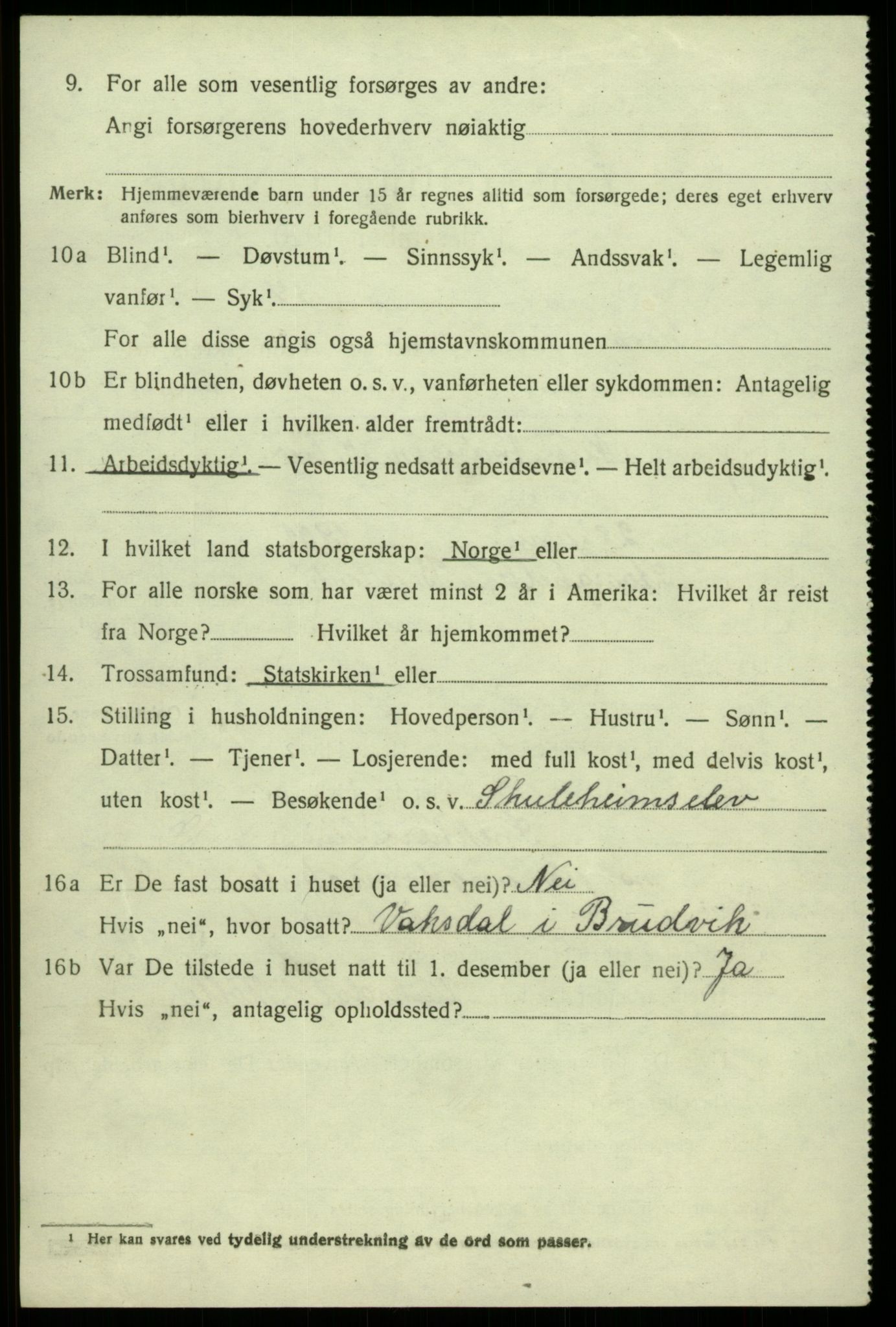 SAB, Folketelling 1920 for 1238 Kvam herred, 1920, s. 2038