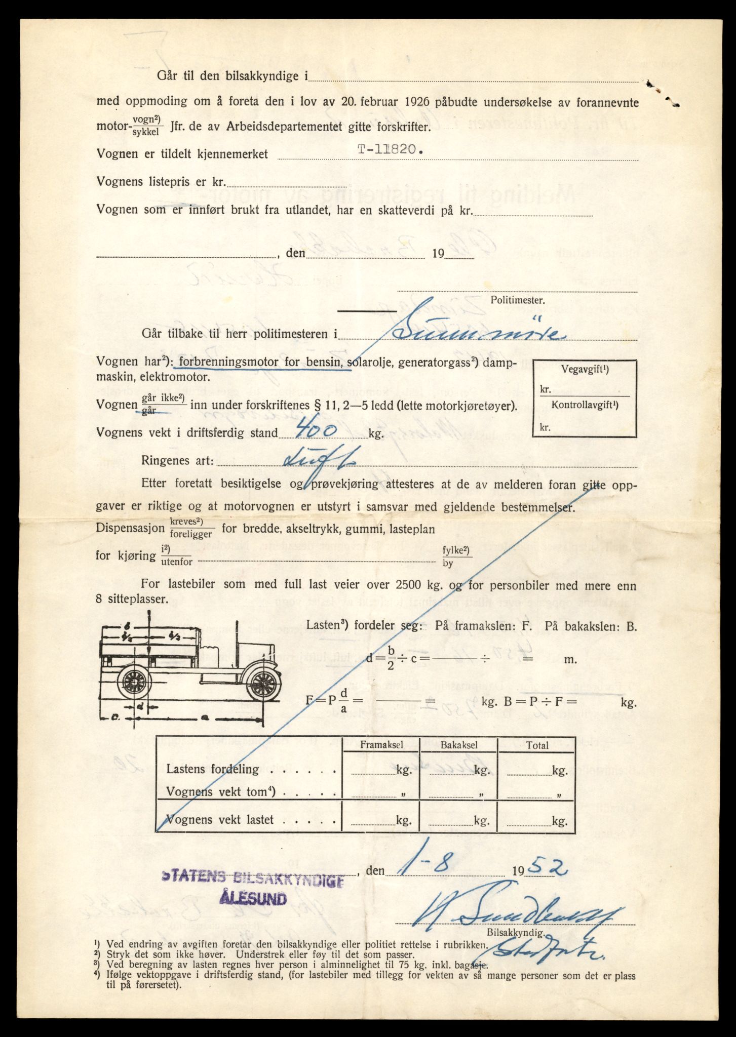 Møre og Romsdal vegkontor - Ålesund trafikkstasjon, AV/SAT-A-4099/F/Fe/L0031: Registreringskort for kjøretøy T 11800 - T 11996, 1927-1998, s. 406