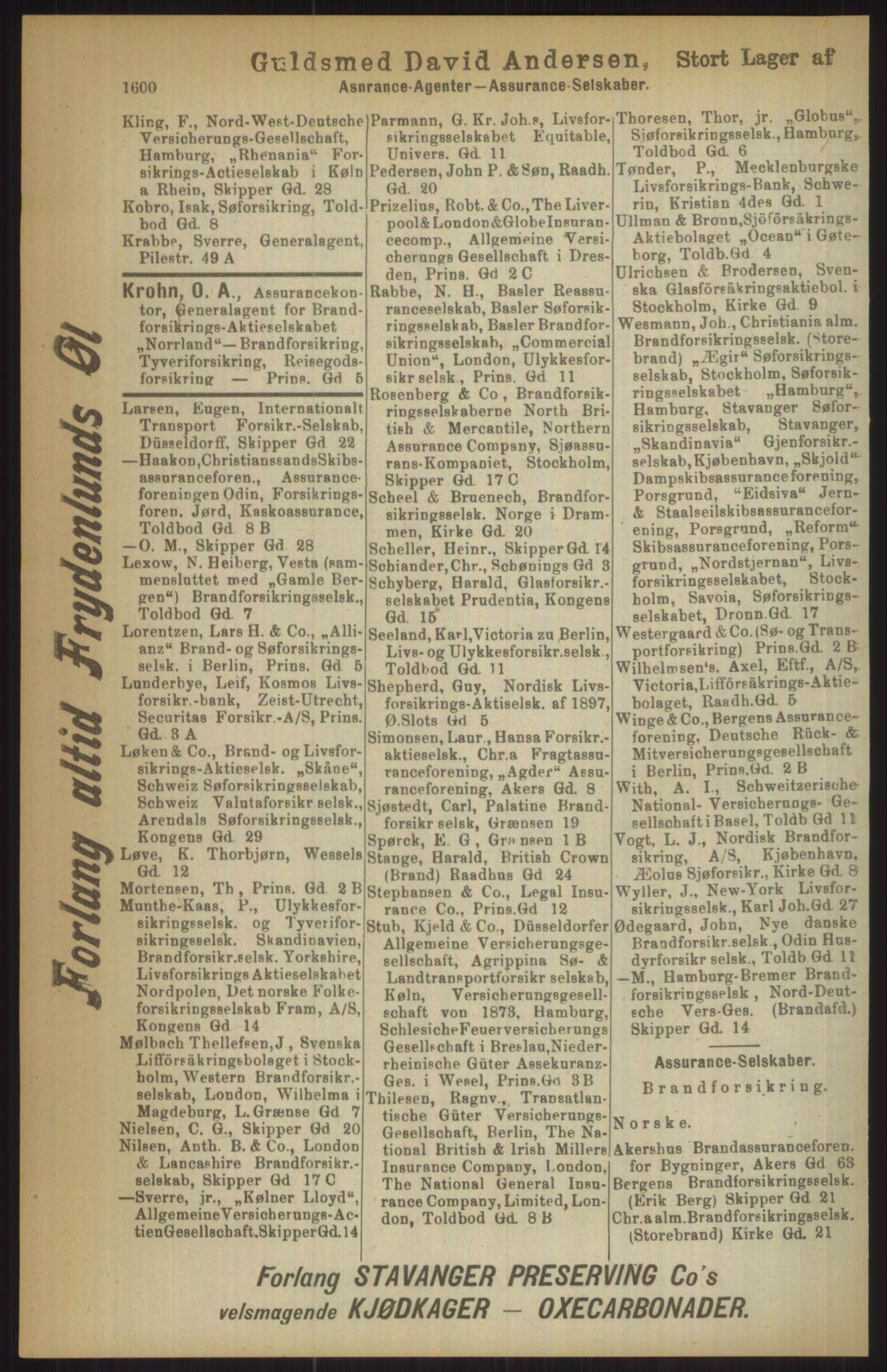 Kristiania/Oslo adressebok, PUBL/-, 1911, s. 1600