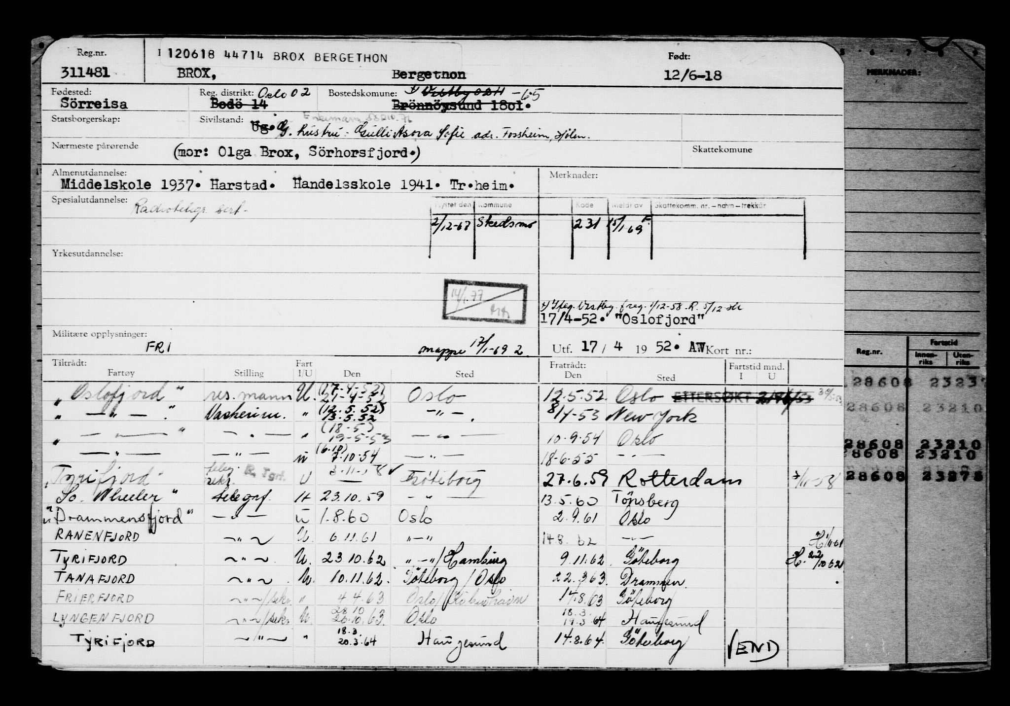 Direktoratet for sjømenn, AV/RA-S-3545/G/Gb/L0159: Hovedkort, 1918, s. 241