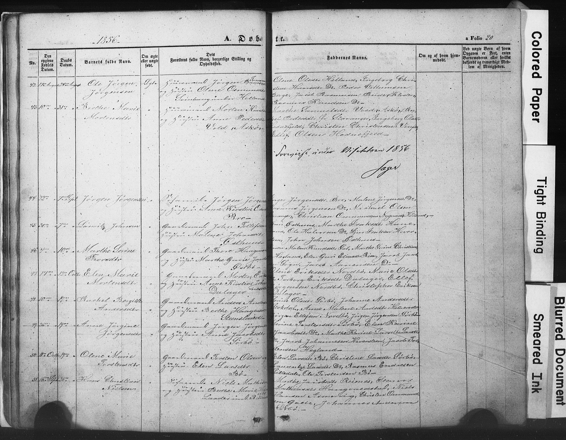 Rennesøy sokneprestkontor, AV/SAST-A -101827/H/Ha/Hab/L0002: Klokkerbok nr. B 2, 1852-1880, s. 20
