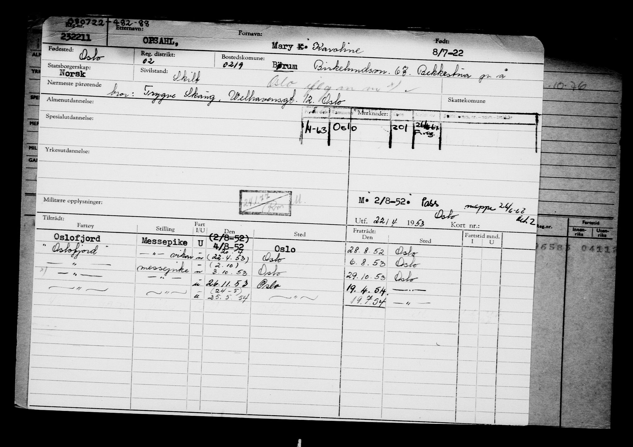 Direktoratet for sjømenn, RA/S-3545/G/Gb/L0208: Hovedkort, 1922, s. 351