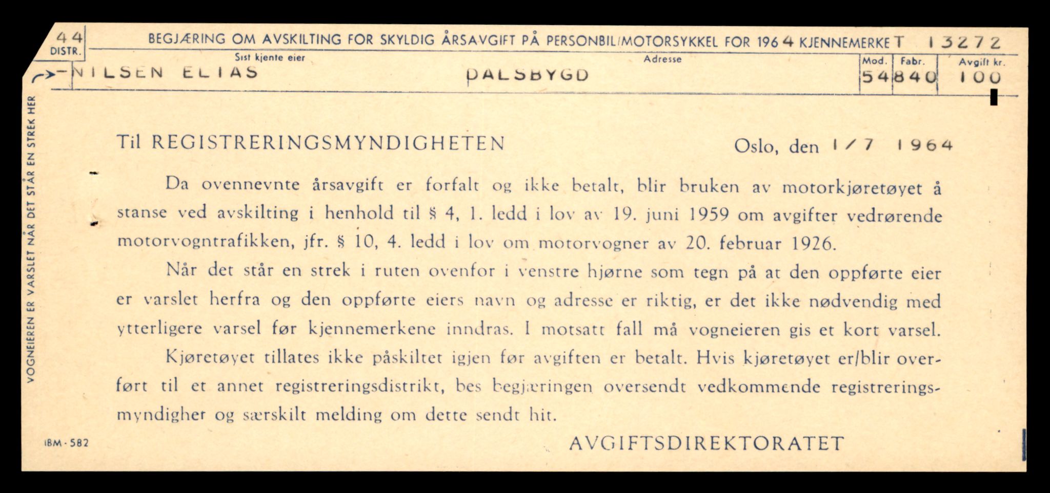 Møre og Romsdal vegkontor - Ålesund trafikkstasjon, AV/SAT-A-4099/F/Fe/L0038: Registreringskort for kjøretøy T 13180 - T 13360, 1927-1998, s. 1531
