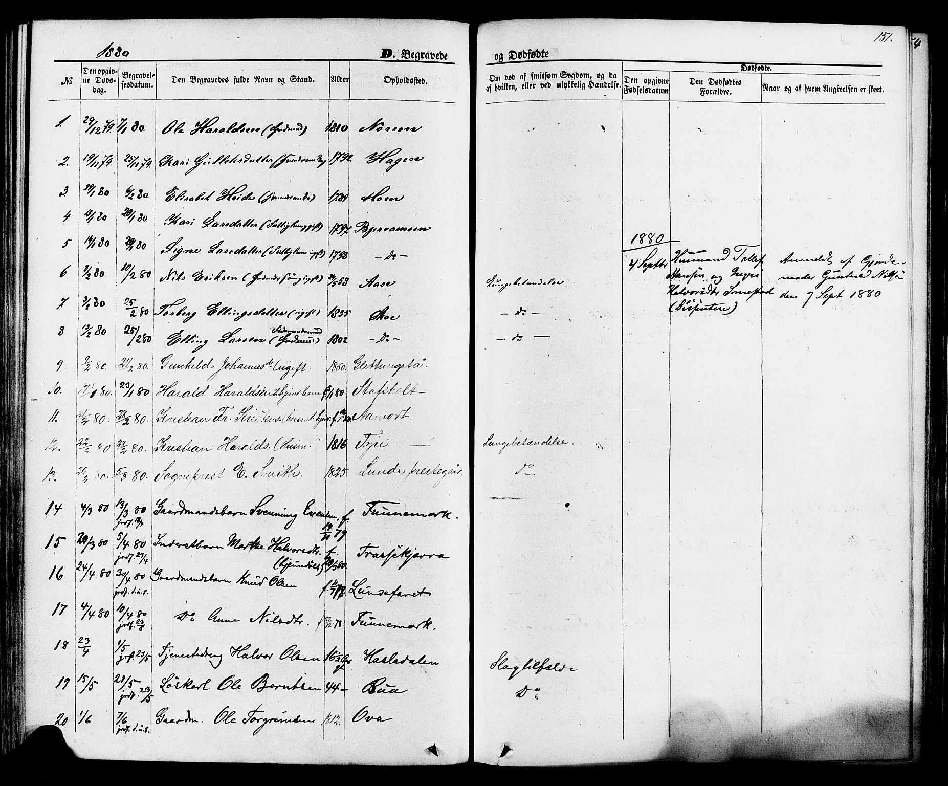 Lunde kirkebøker, AV/SAKO-A-282/F/Fa/L0001: Ministerialbok nr. I 1, 1866-1883, s. 151