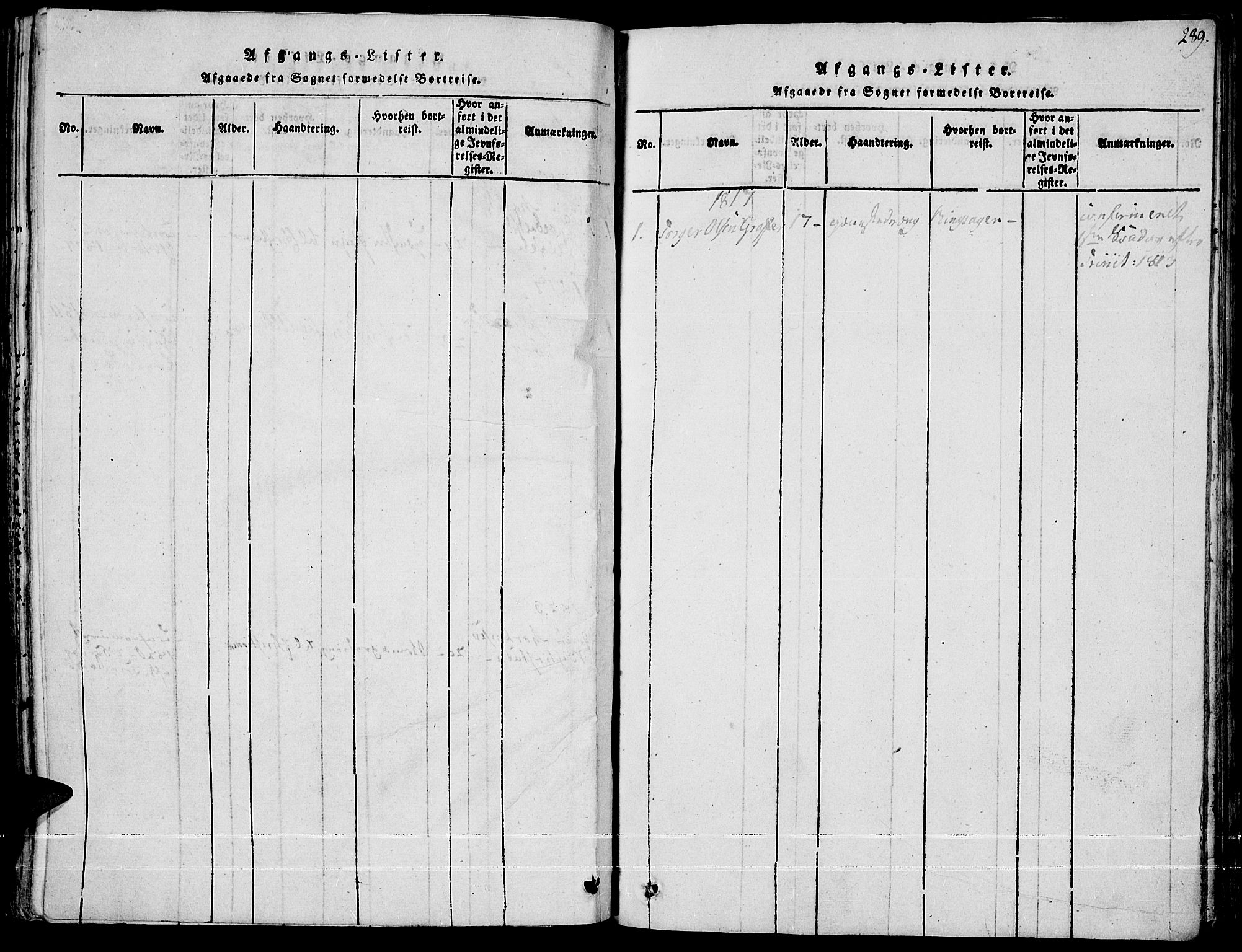 Fron prestekontor, AV/SAH-PREST-078/H/Ha/Haa/L0002: Ministerialbok nr. 2, 1816-1827, s. 289