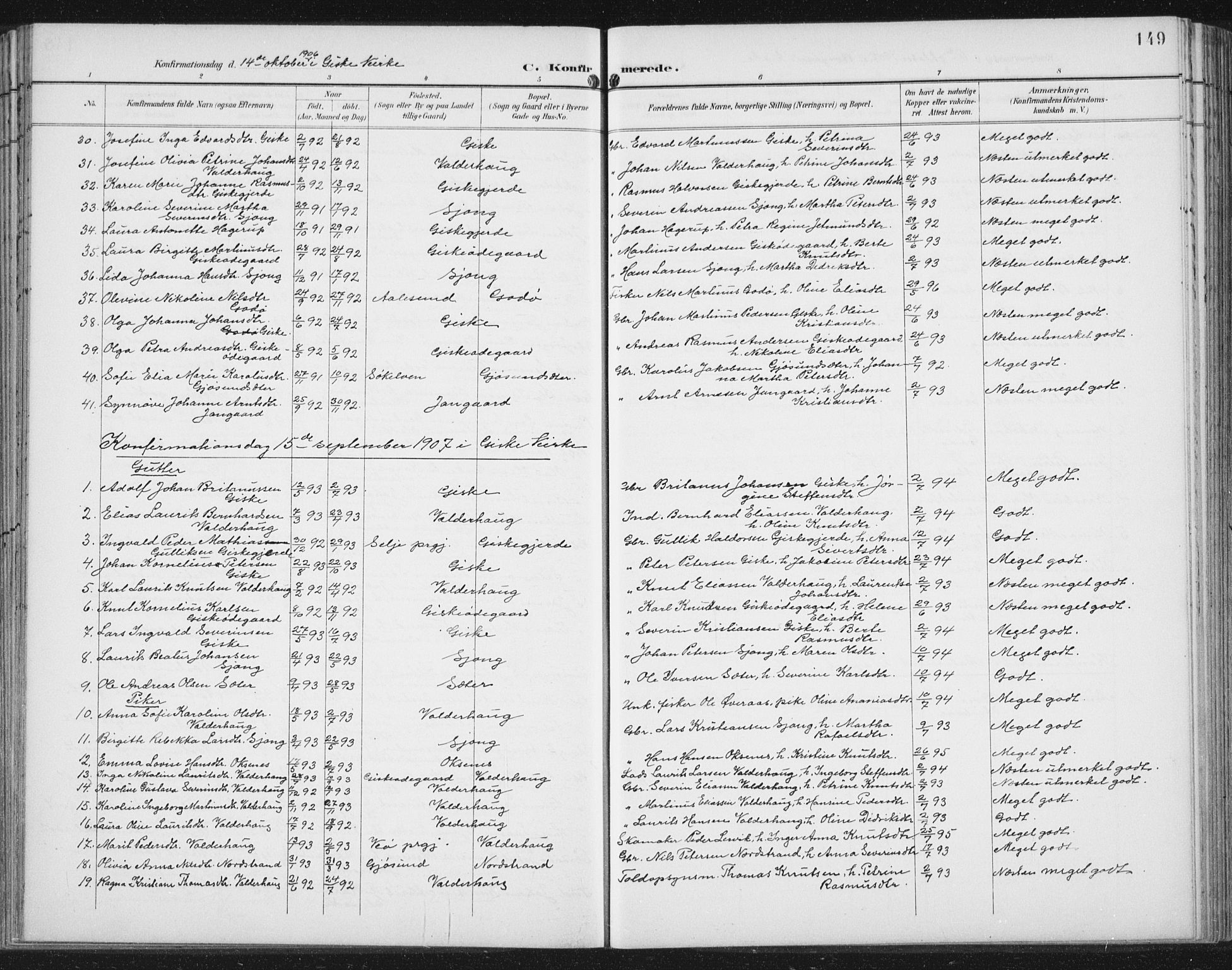 Ministerialprotokoller, klokkerbøker og fødselsregistre - Møre og Romsdal, SAT/A-1454/534/L0489: Klokkerbok nr. 534C01, 1899-1941, s. 149