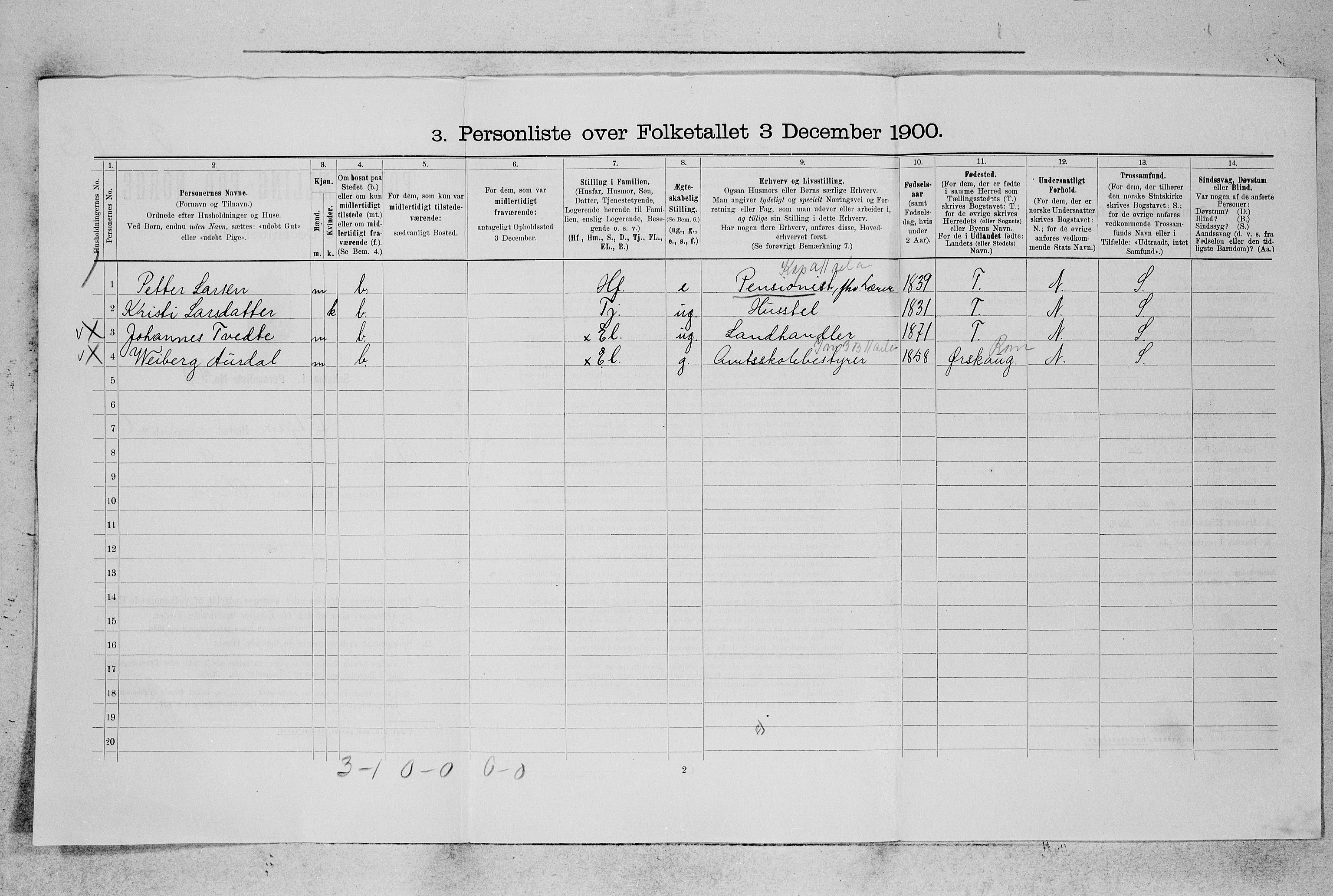 SAB, Folketelling 1900 for 1222 Fitjar herred, 1900, s. 48