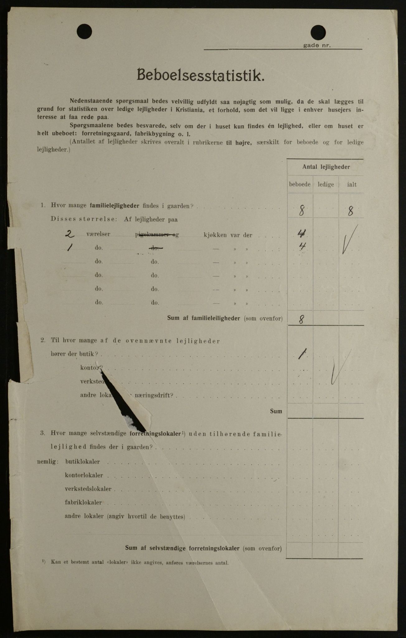 OBA, Kommunal folketelling 1.2.1908 for Kristiania kjøpstad, 1908, s. 95409